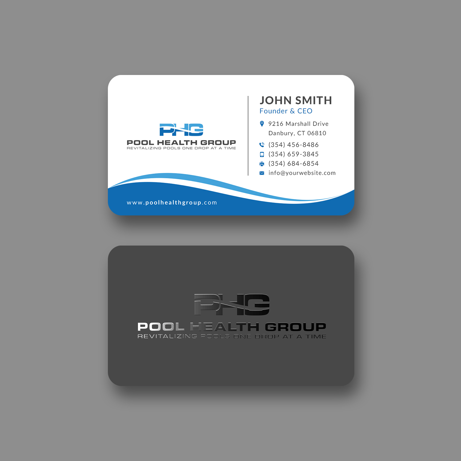 Design de Carte de Visite par Sun Moon Graphic Designer pour Pool Health Group Inc | Design #32956929