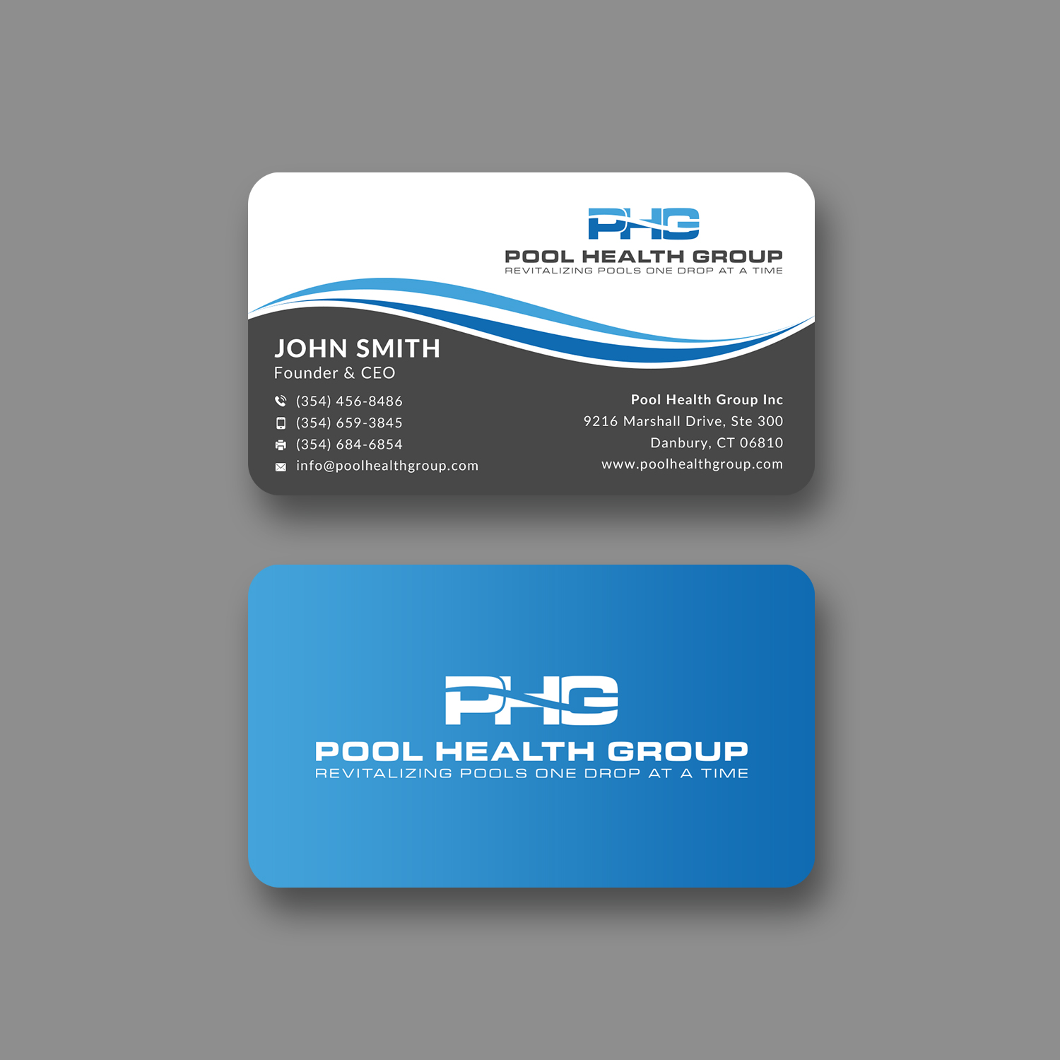 Business Card Design by Sun Moon Graphic Designer for Pool Health Group Inc | Design #32956931