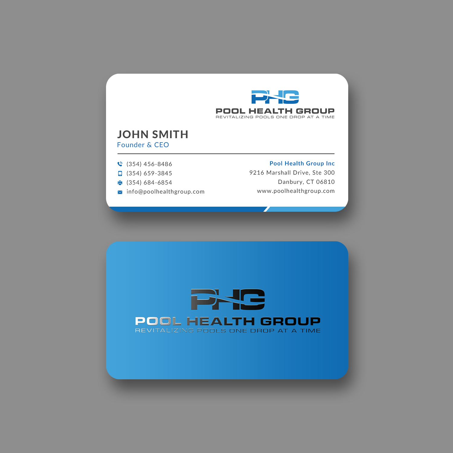 Business Card Design by Sun Moon Graphic Designer for Pool Health Group Inc | Design #32956932