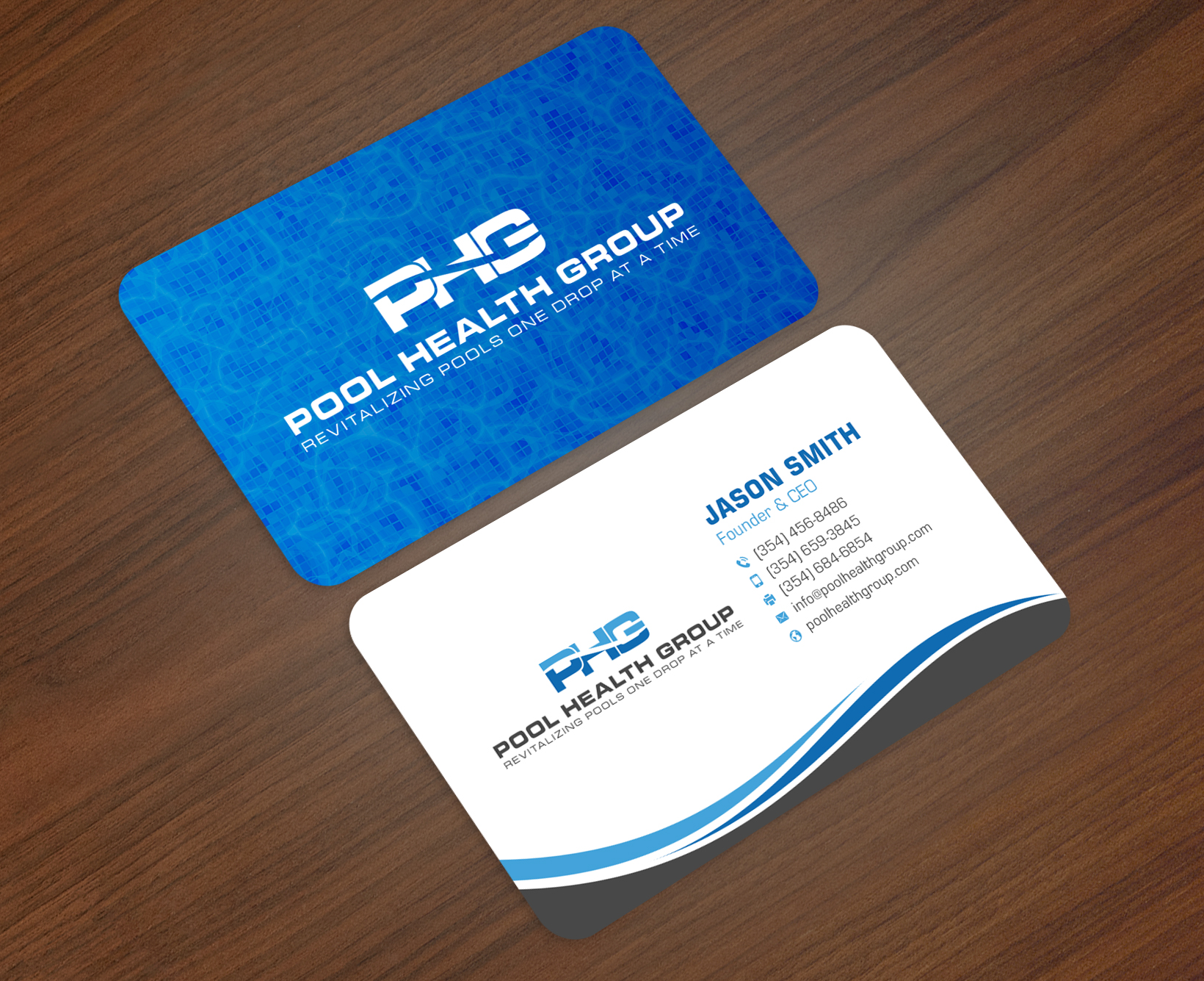 Business Card Design by Sun Moon Graphic Designer for Pool Health Group Inc | Design #32968754