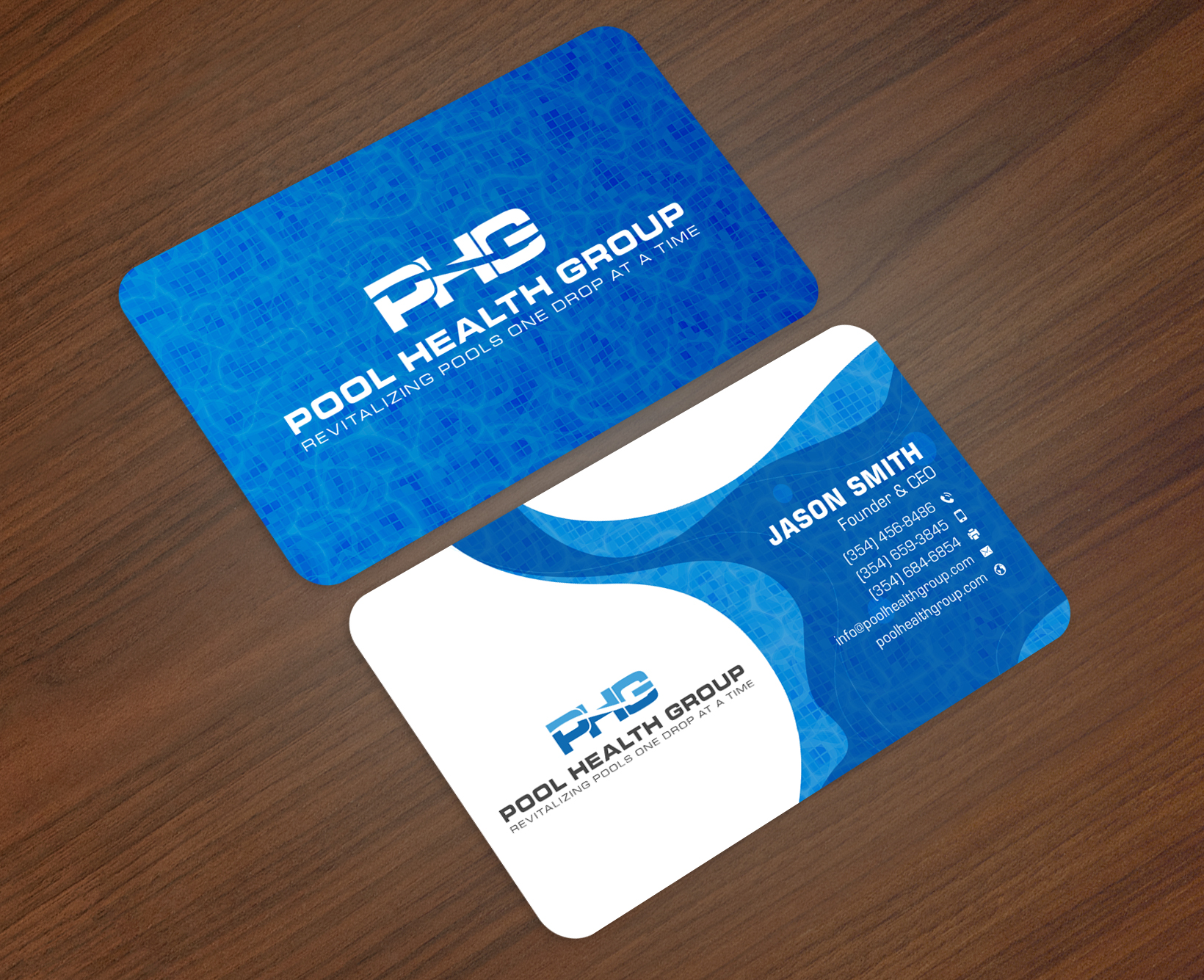 Business Card Design by Sun Moon Graphic Designer for Pool Health Group Inc | Design #32969433