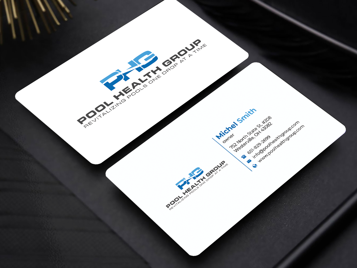 Design de Carte de Visite par Innovative Graphix pour Pool Health Group Inc | Design #32956184