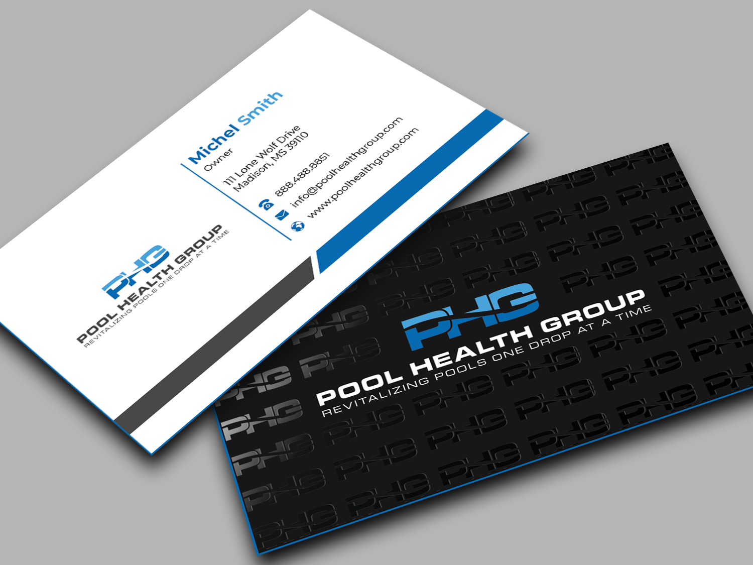 Design de Carte de Visite par Innovative Graphix pour Pool Health Group Inc | Design #33005704