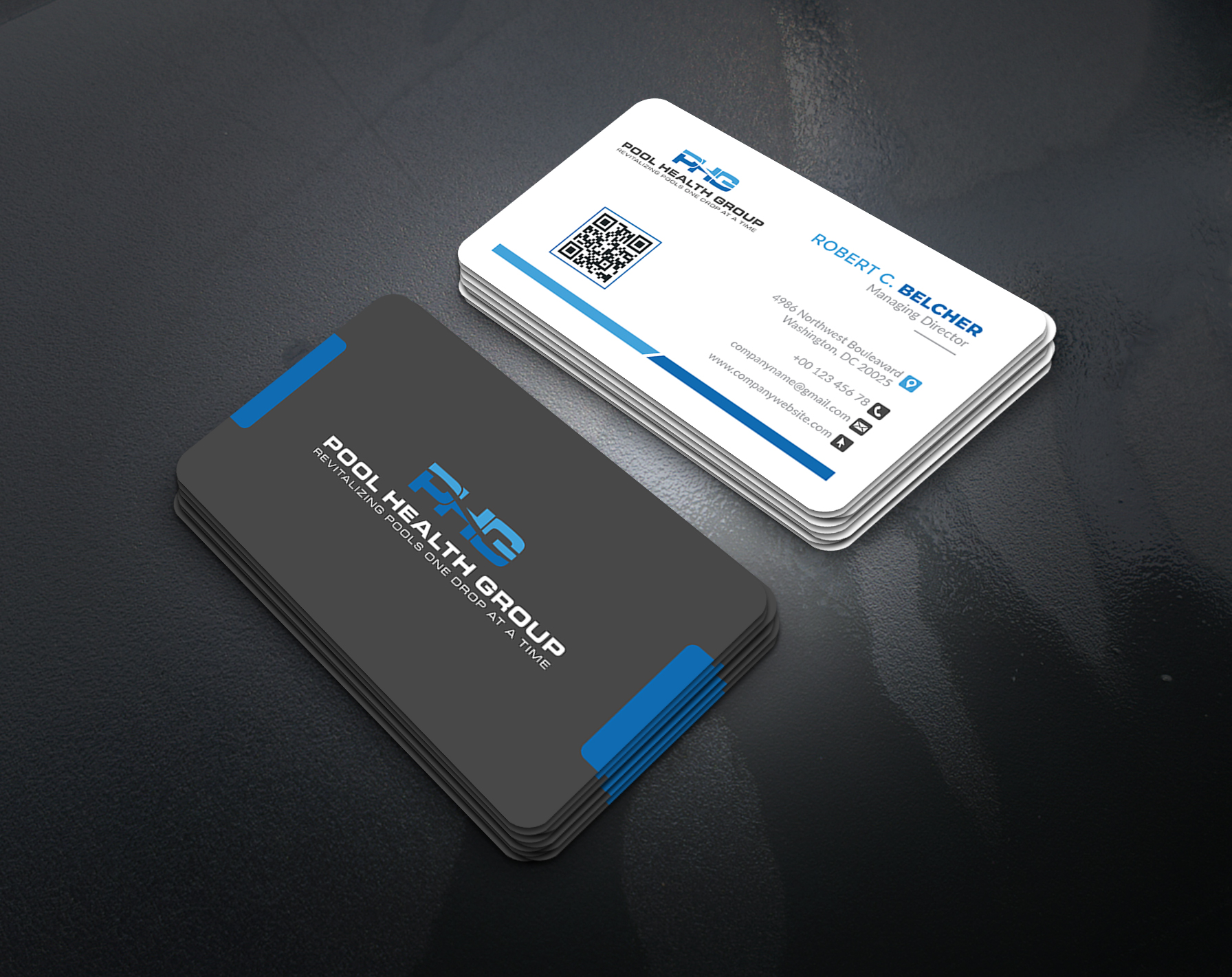 Business Card Design by artbitin for Pool Health Group Inc | Design #32968320