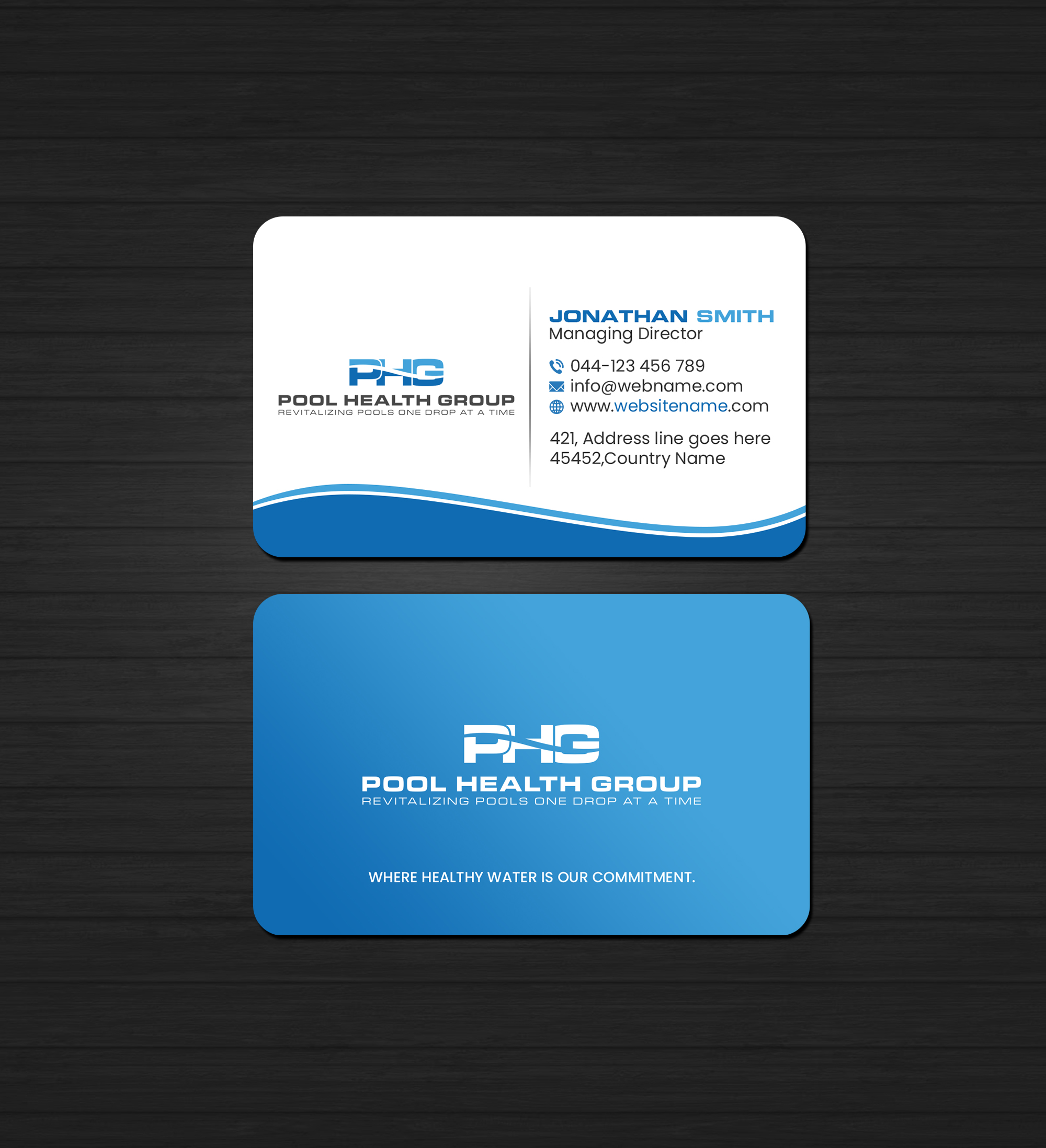 Business Card Design by Creations Box 2015 for Pool Health Group Inc | Design #32957567