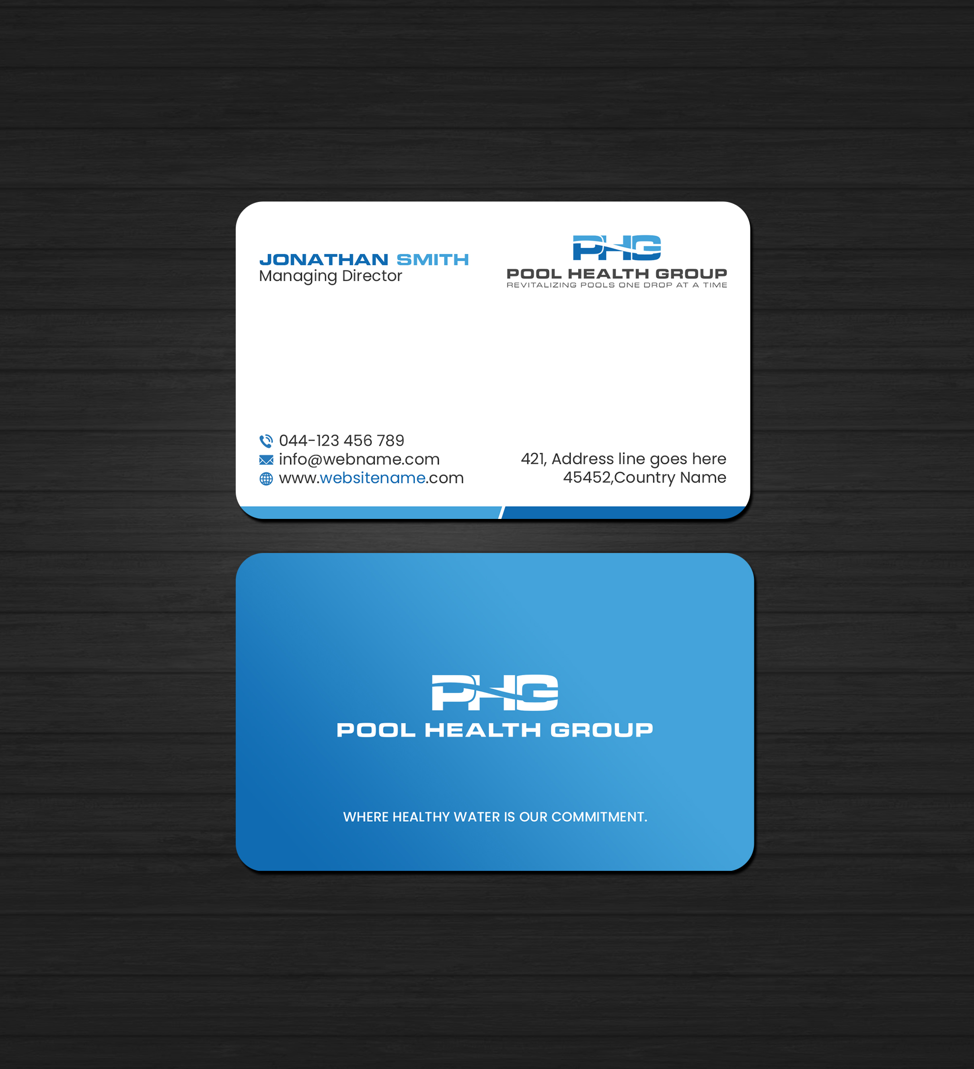 Business Card Design by Creations Box 2015 for Pool Health Group Inc | Design #32957569