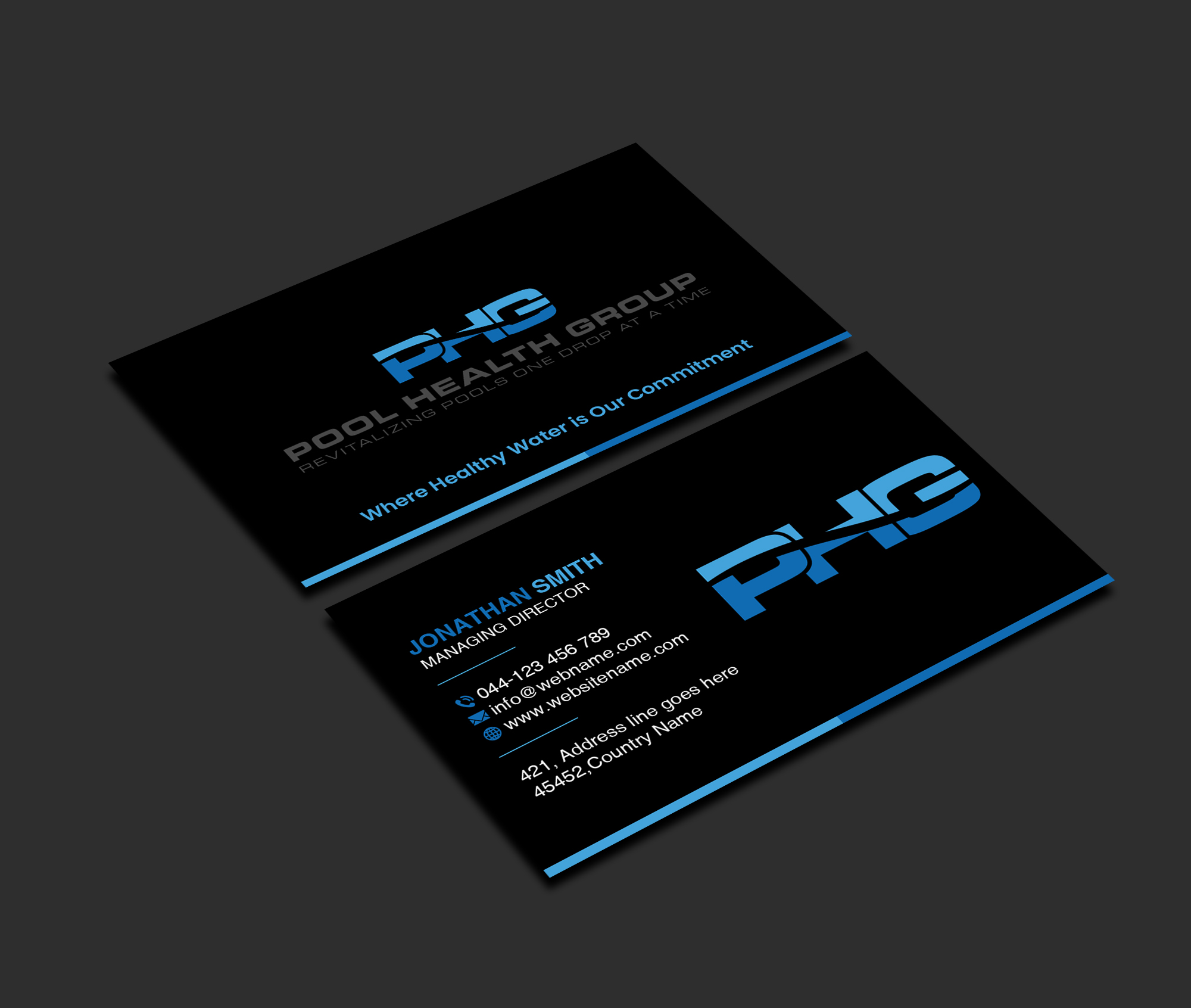 Visitenkarten-Design von Creations Box 2015 für Pool Health Group Inc | Design #32957574