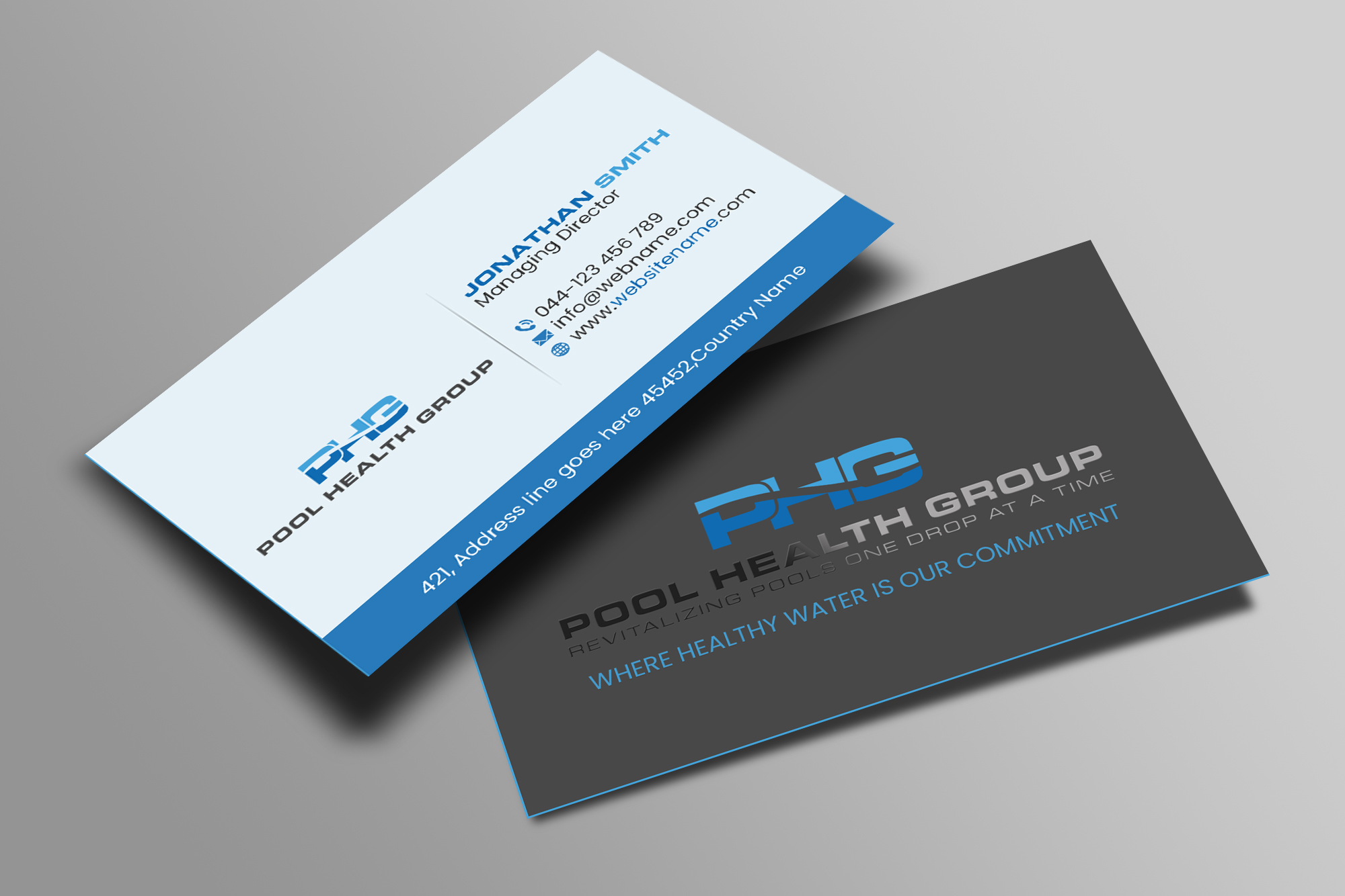 Business Card Design by Creations Box 2015 for Pool Health Group Inc | Design #32957583