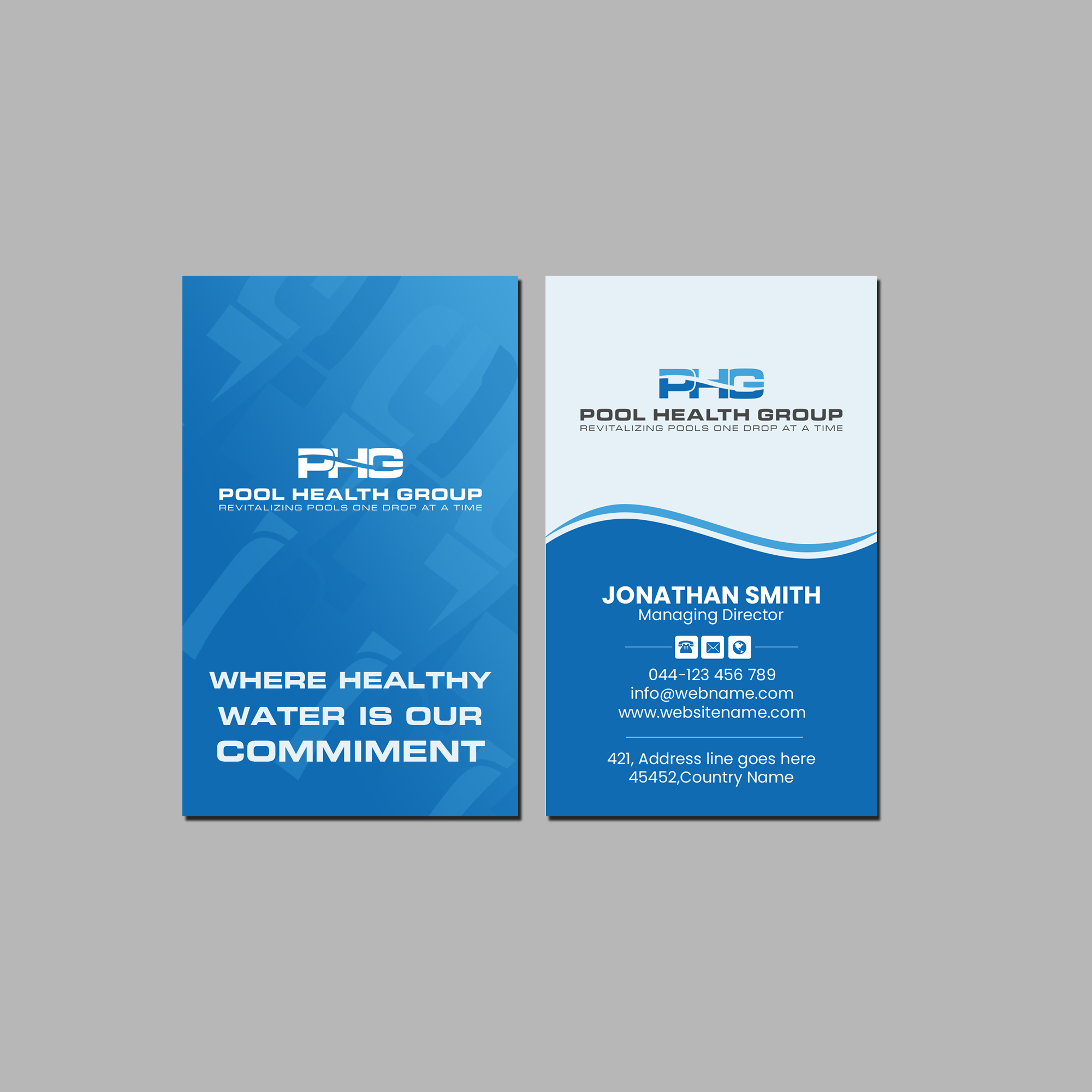 Business Card Design by Creations Box 2015 for Pool Health Group Inc | Design #32957584