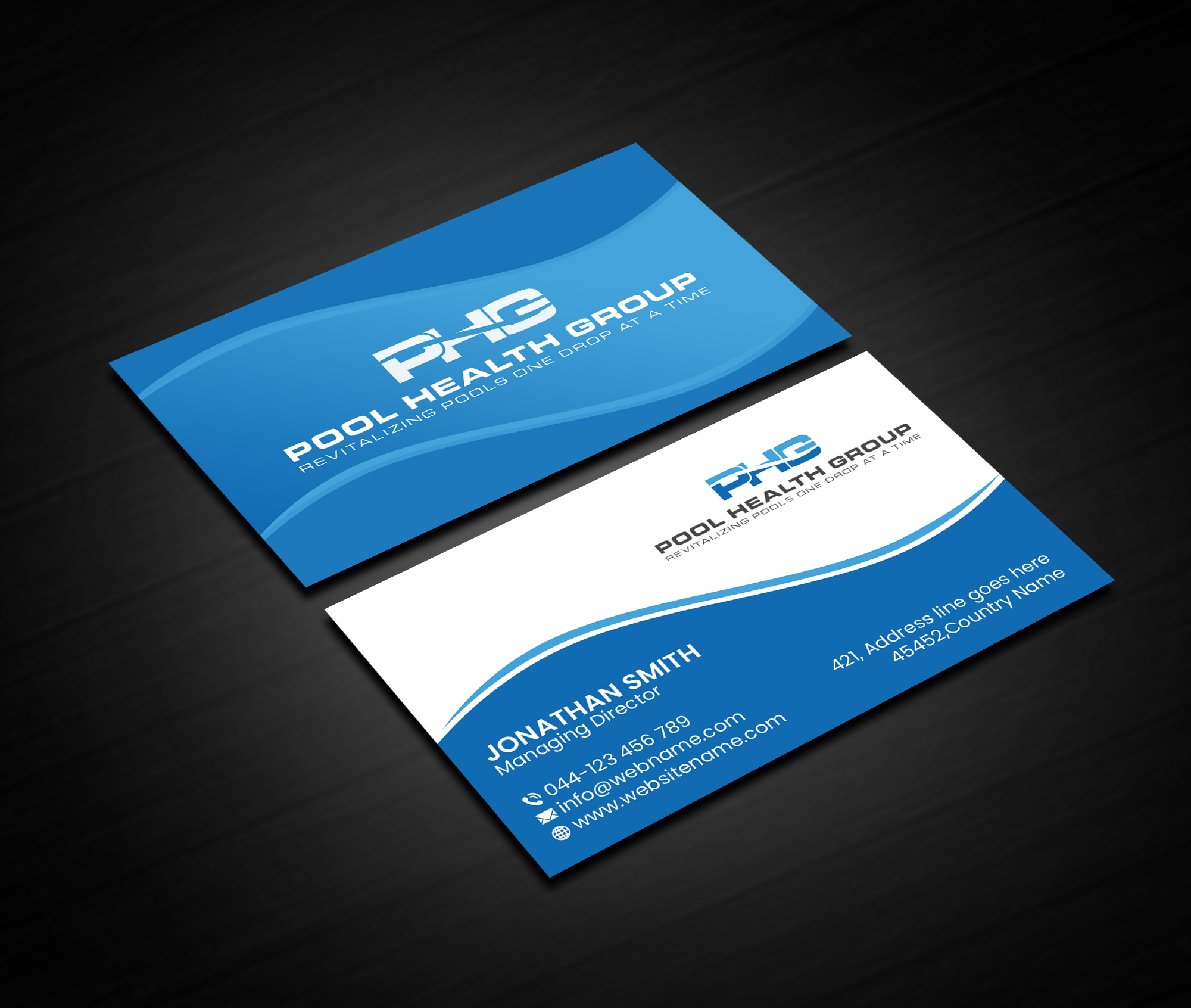 Visitenkarten-Design von Creations Box 2015 für Pool Health Group Inc | Design #32957737
