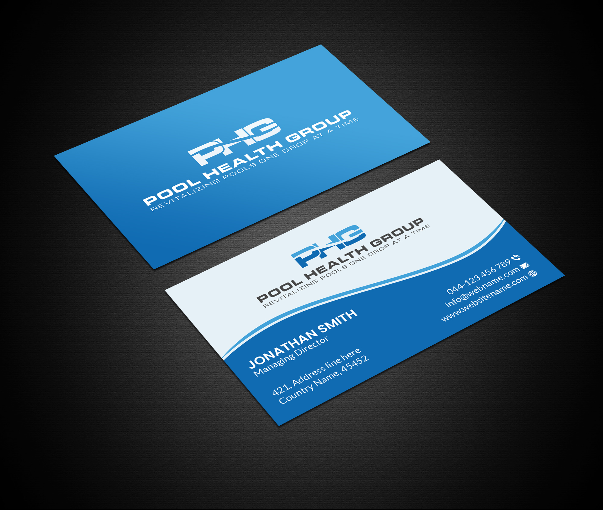 Business Card Design by Creations Box 2015 for Pool Health Group Inc | Design #32957739