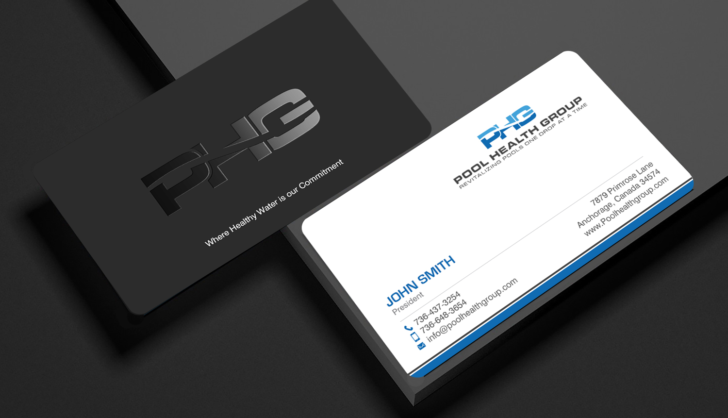 Business Card Design by chandrayaan.creative for Pool Health Group Inc | Design #32969774