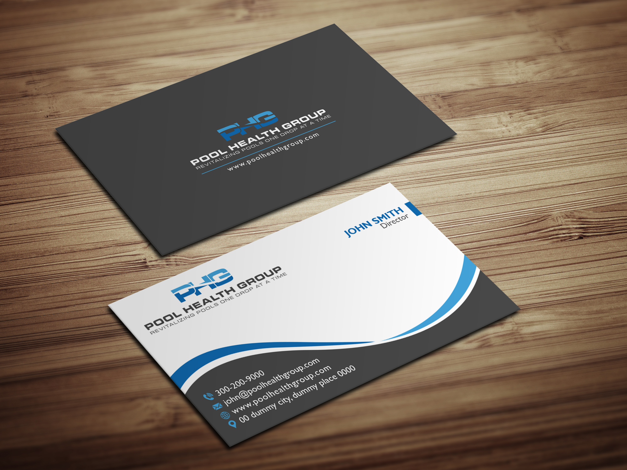 Business Card Design by Magic of Art for Pool Health Group Inc | Design #32984218