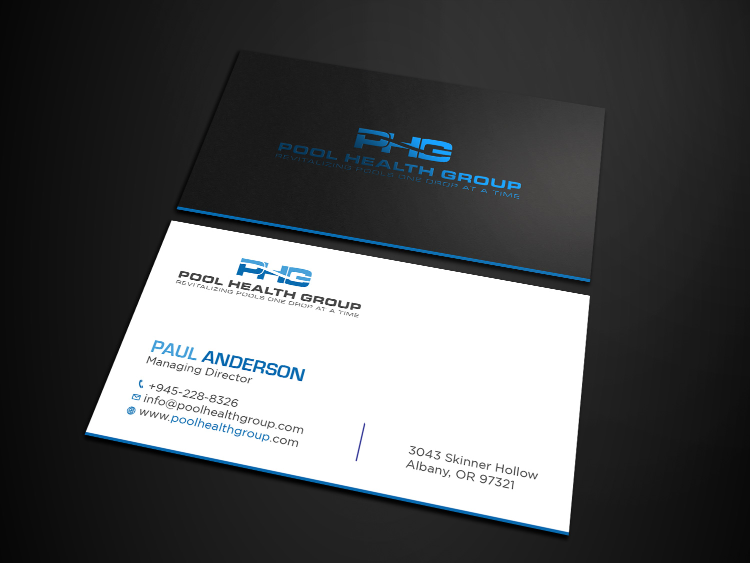 Business Card Design by Tripti Ranjan Gain for Pool Health Group Inc | Design #32958272