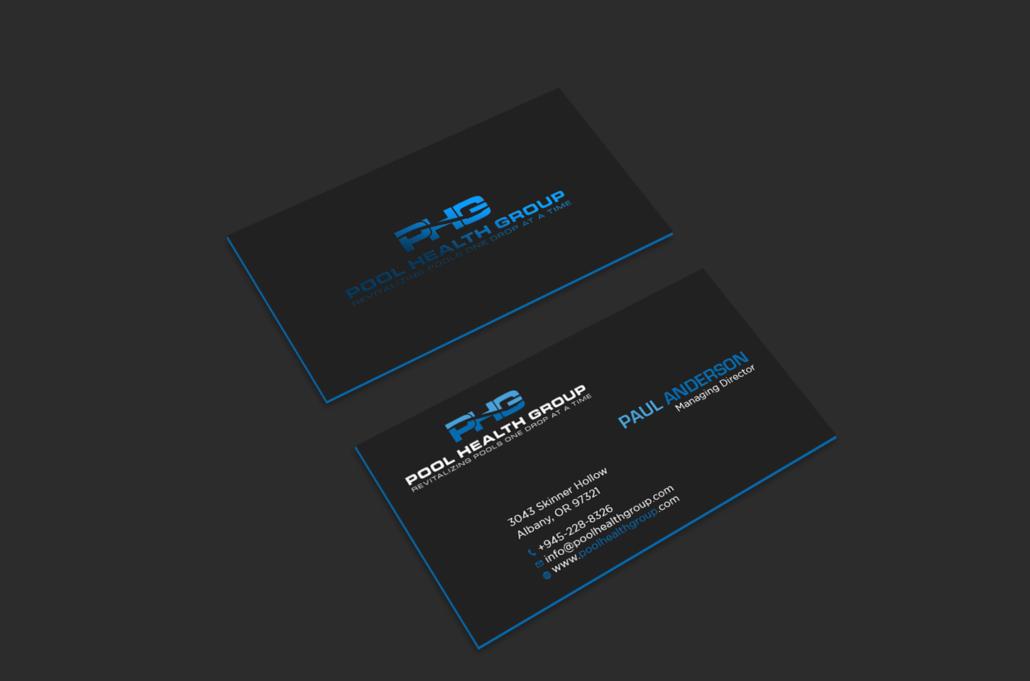 Business Card Design by Tripti Ranjan Gain for Pool Health Group Inc | Design #32958279