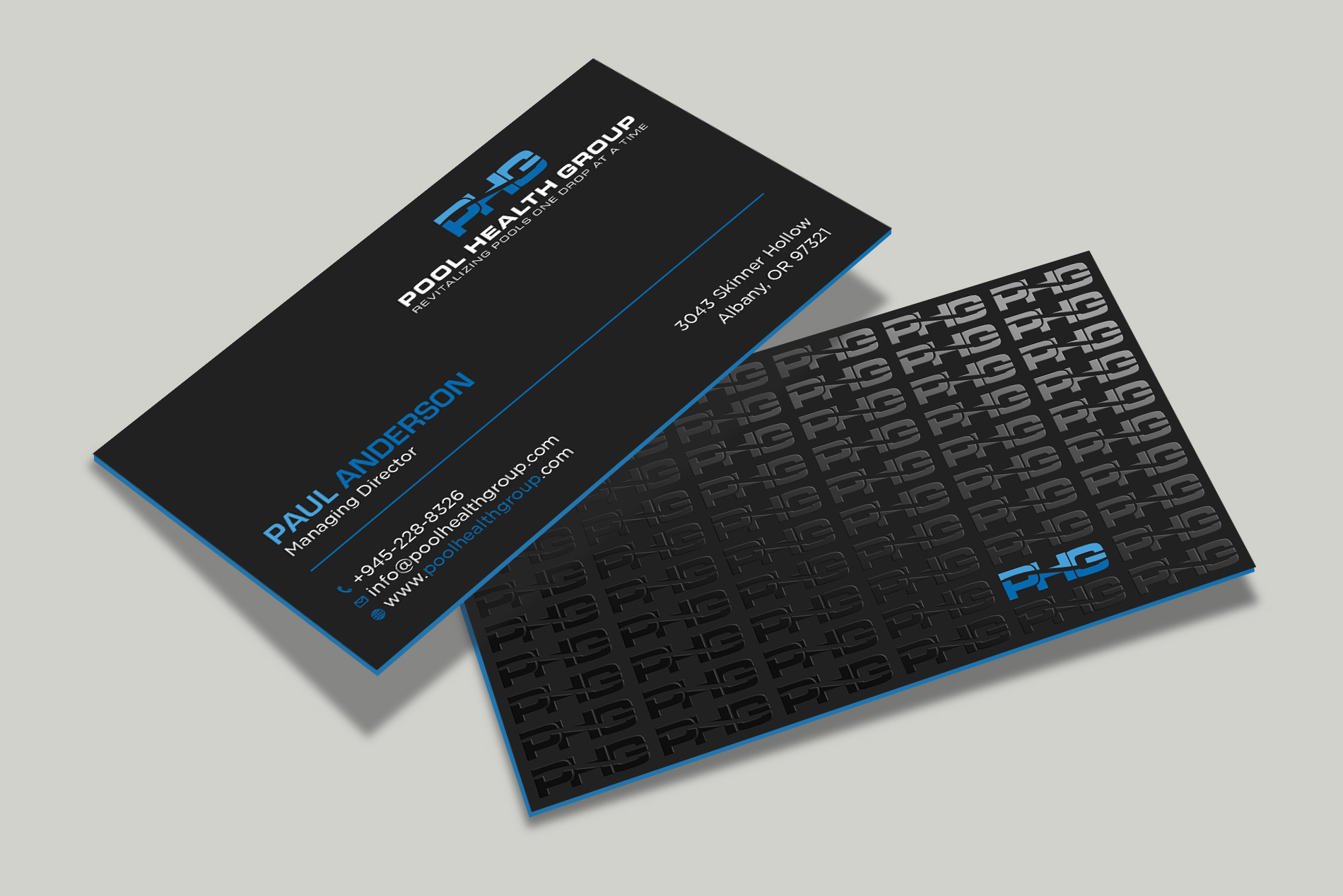 Business Card Design by Tripti Ranjan Gain for Pool Health Group Inc | Design #32958281