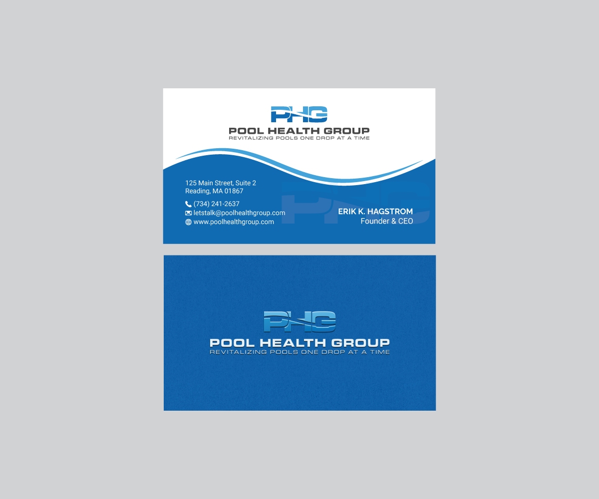 Business Card Design by R.design for Pool Health Group Inc | Design #32966063