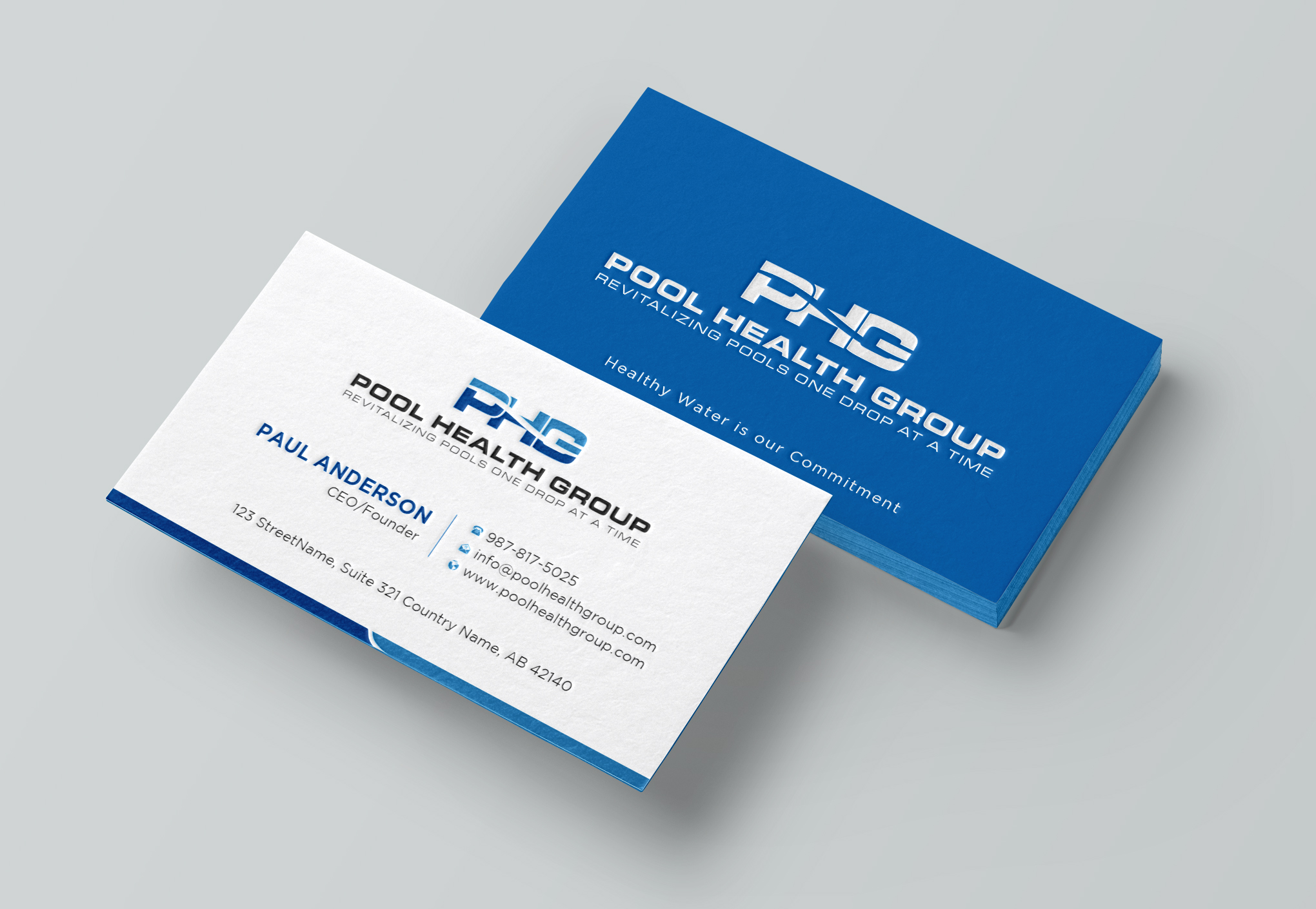 Business Card Design by Uttom 2 for Pool Health Group Inc | Design #32957320