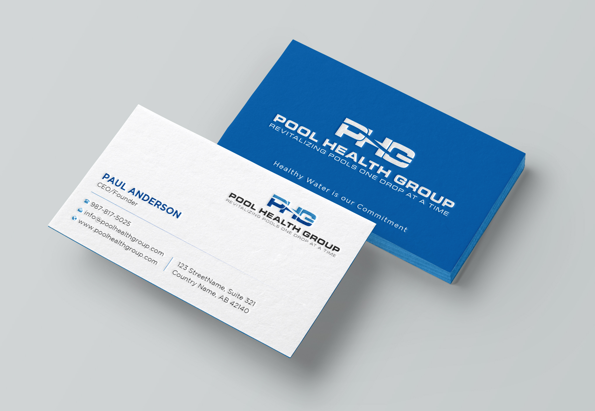 Business Card Design by Uttom 2 for Pool Health Group Inc | Design #32957330