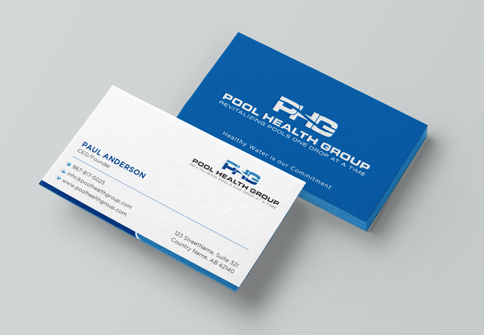 Business Card Design by Uttom 2 for Pool Health Group Inc | Design #32957331