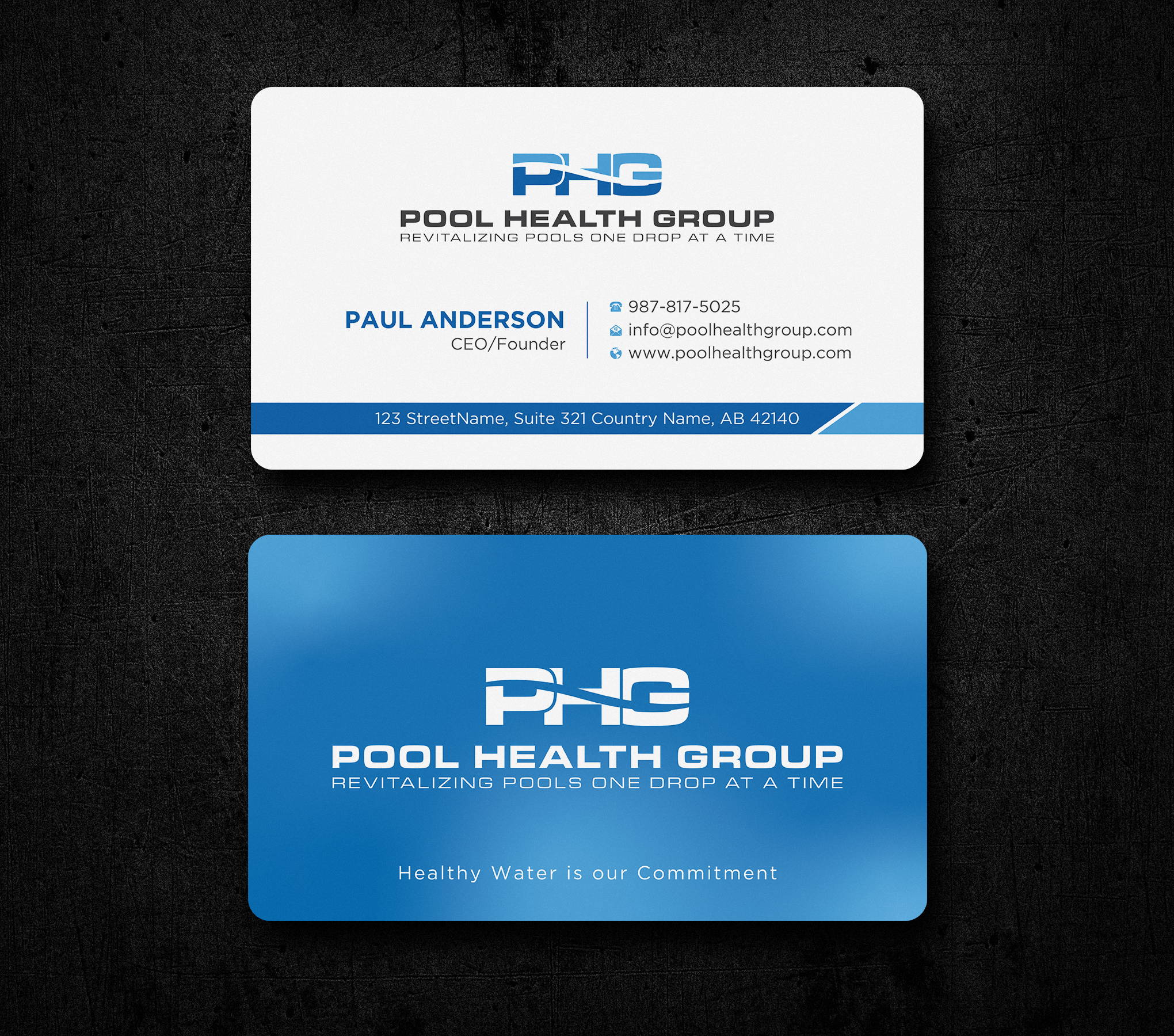 Business Card Design by Uttom 2 for Pool Health Group Inc | Design #32957459