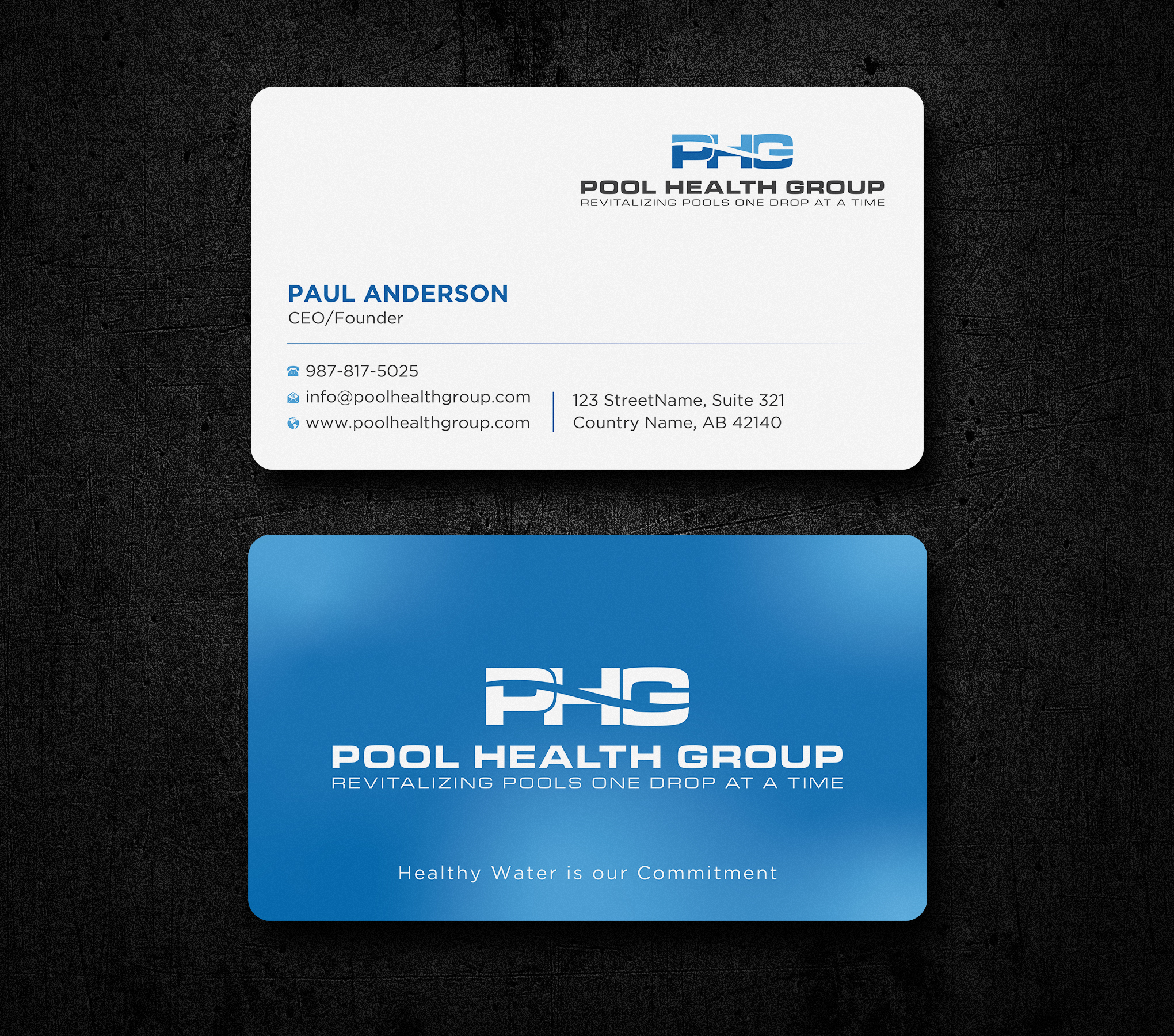 Visitenkarten-Design von Uttom 2 für Pool Health Group Inc | Design #32957470