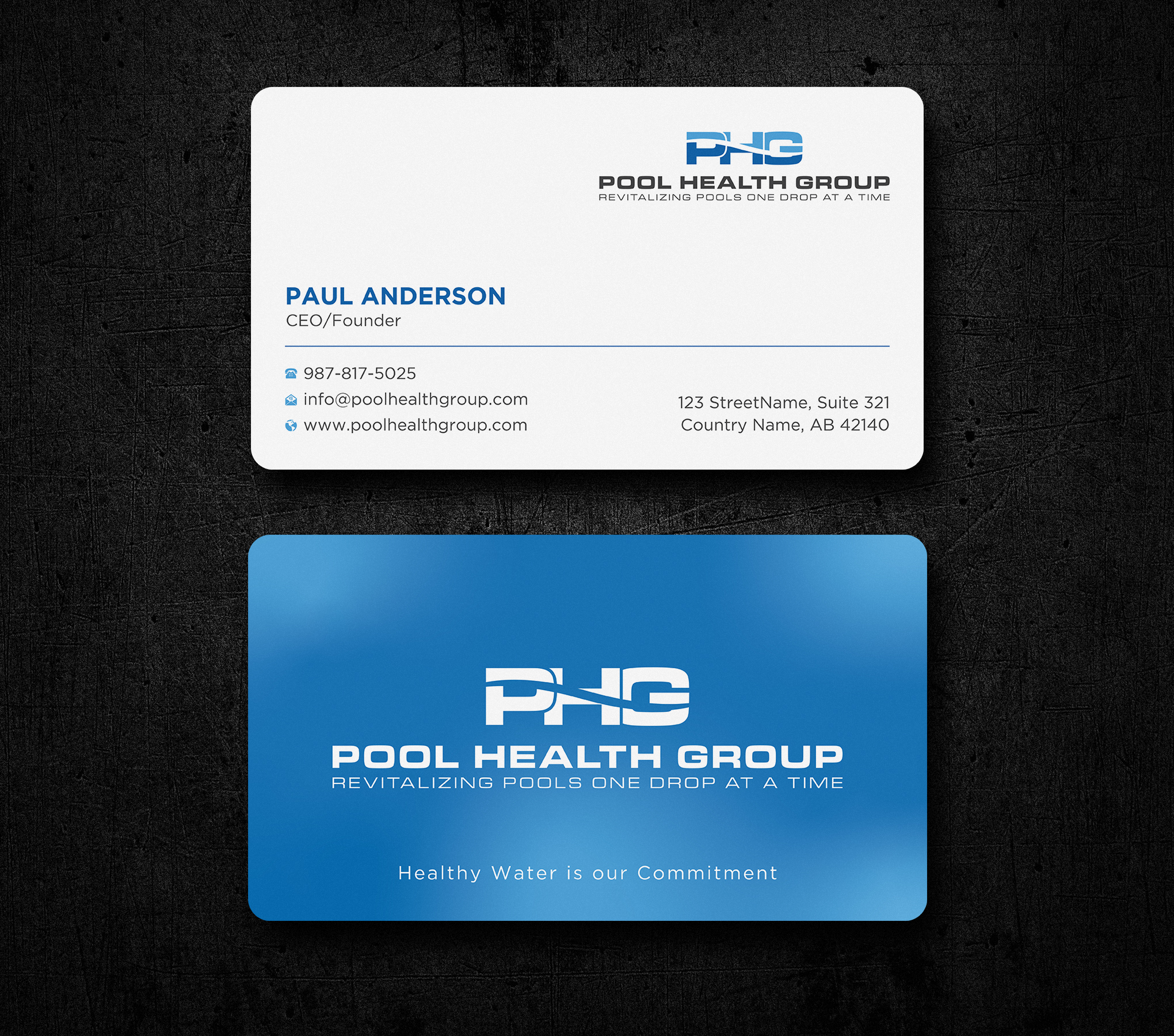 Visitenkarten-Design von Uttom 2 für Pool Health Group Inc | Design #32957471