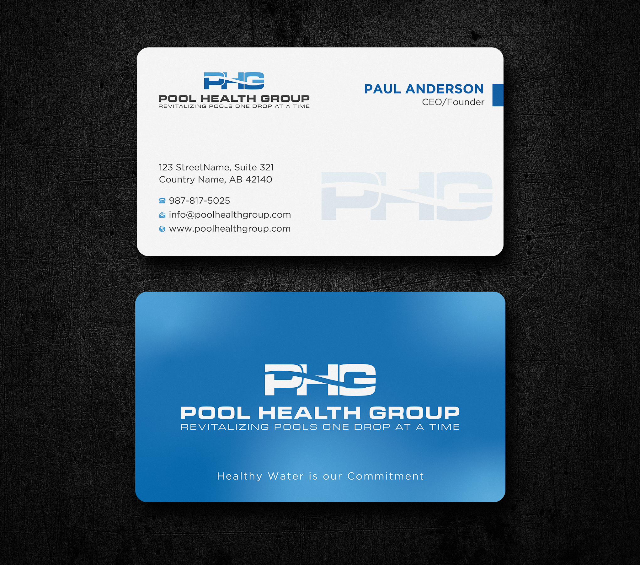 Visitenkarten-Design von Uttom 2 für Pool Health Group Inc | Design #32957472