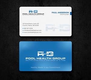 Visitenkarten-Design von Uttom 2 für Pool Health Group Inc | Design: #32957472