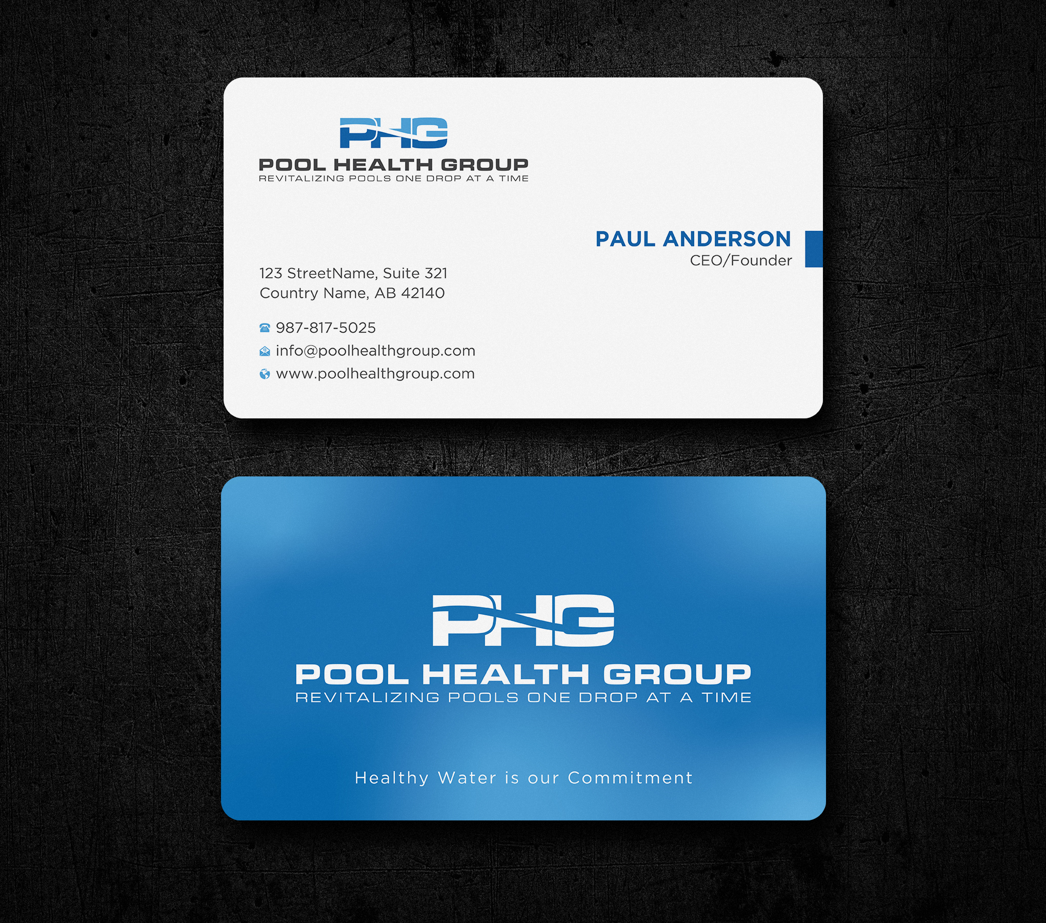 Visitenkarten-Design von Uttom 2 für Pool Health Group Inc | Design #32957473