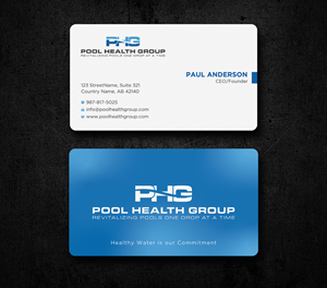 Visitenkarten-Design von Uttom 2 für Pool Health Group Inc | Design: #32957473
