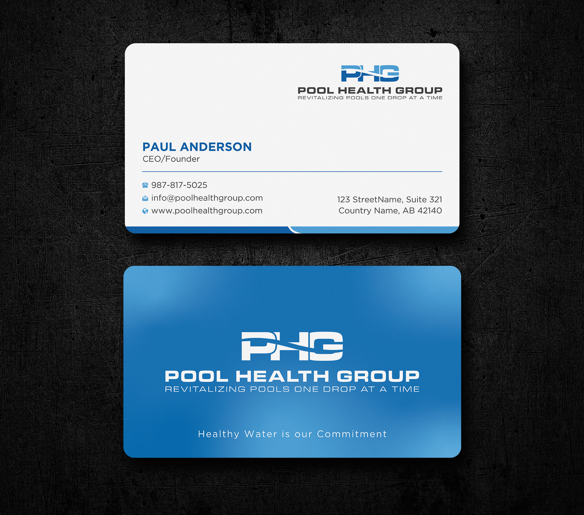 Visitenkarten-Design von Uttom 2 für Pool Health Group Inc | Design #32957474