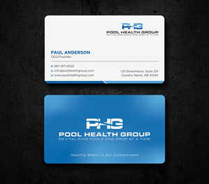 Visitenkarten-Design von Uttom 2 für Pool Health Group Inc | Design: #32957474