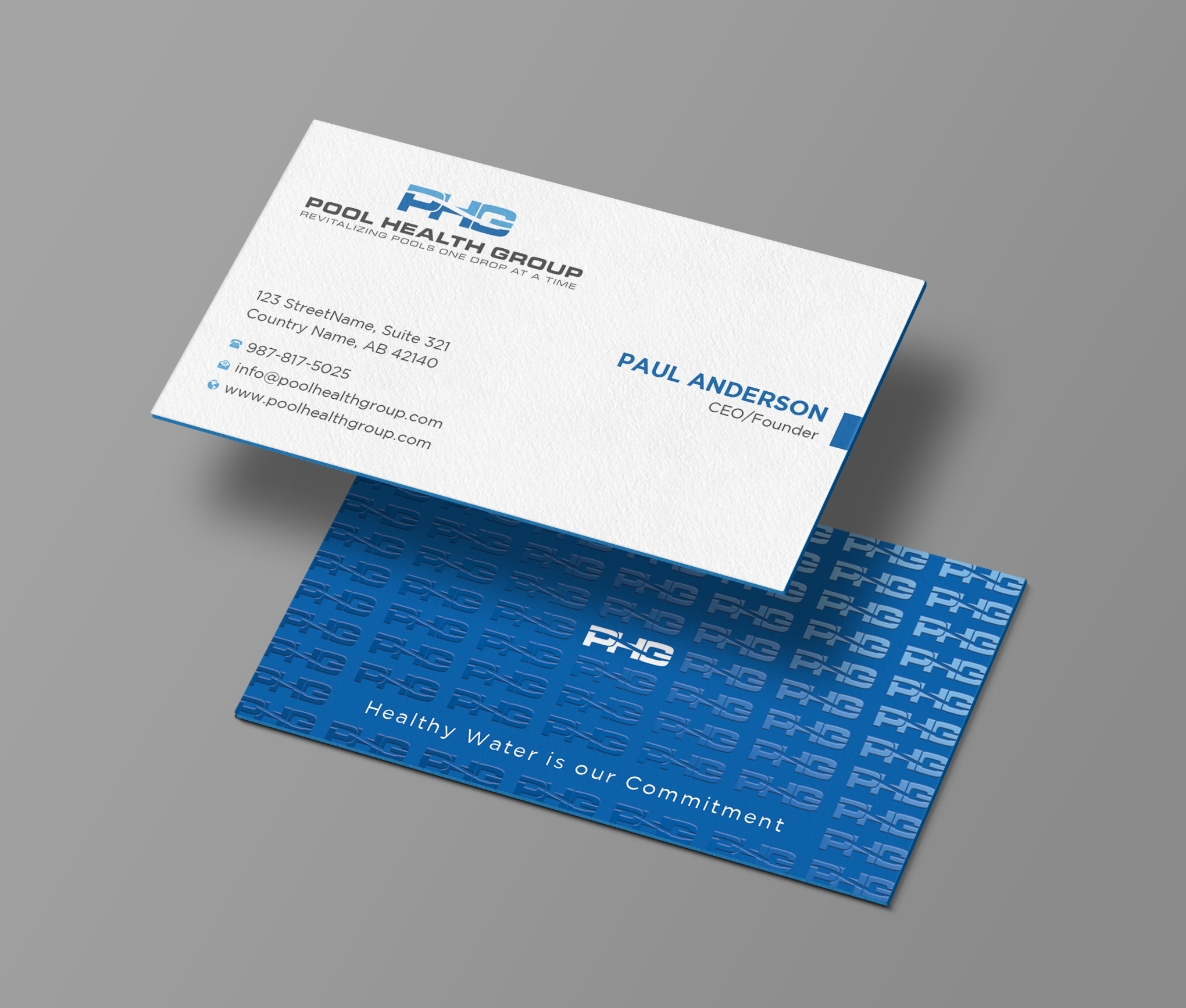 Visitenkarten-Design von Uttom 2 für Pool Health Group Inc | Design #32957480