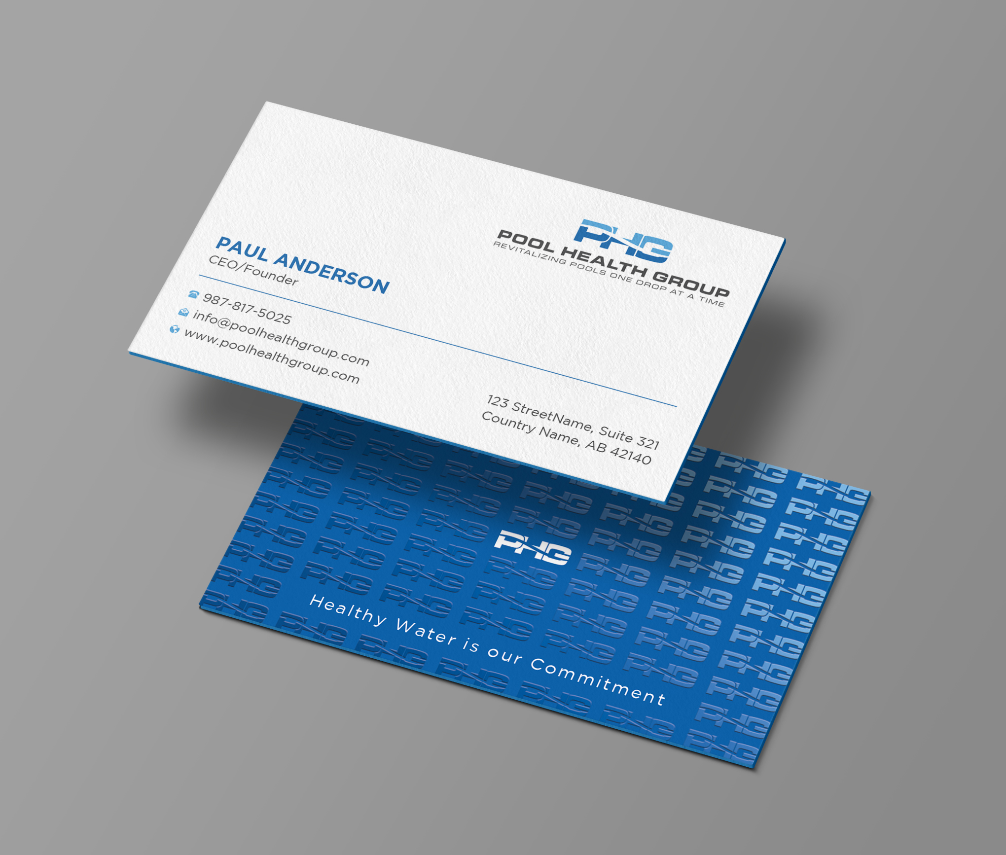 Visitenkarten-Design von Uttom 2 für Pool Health Group Inc | Design #32957483