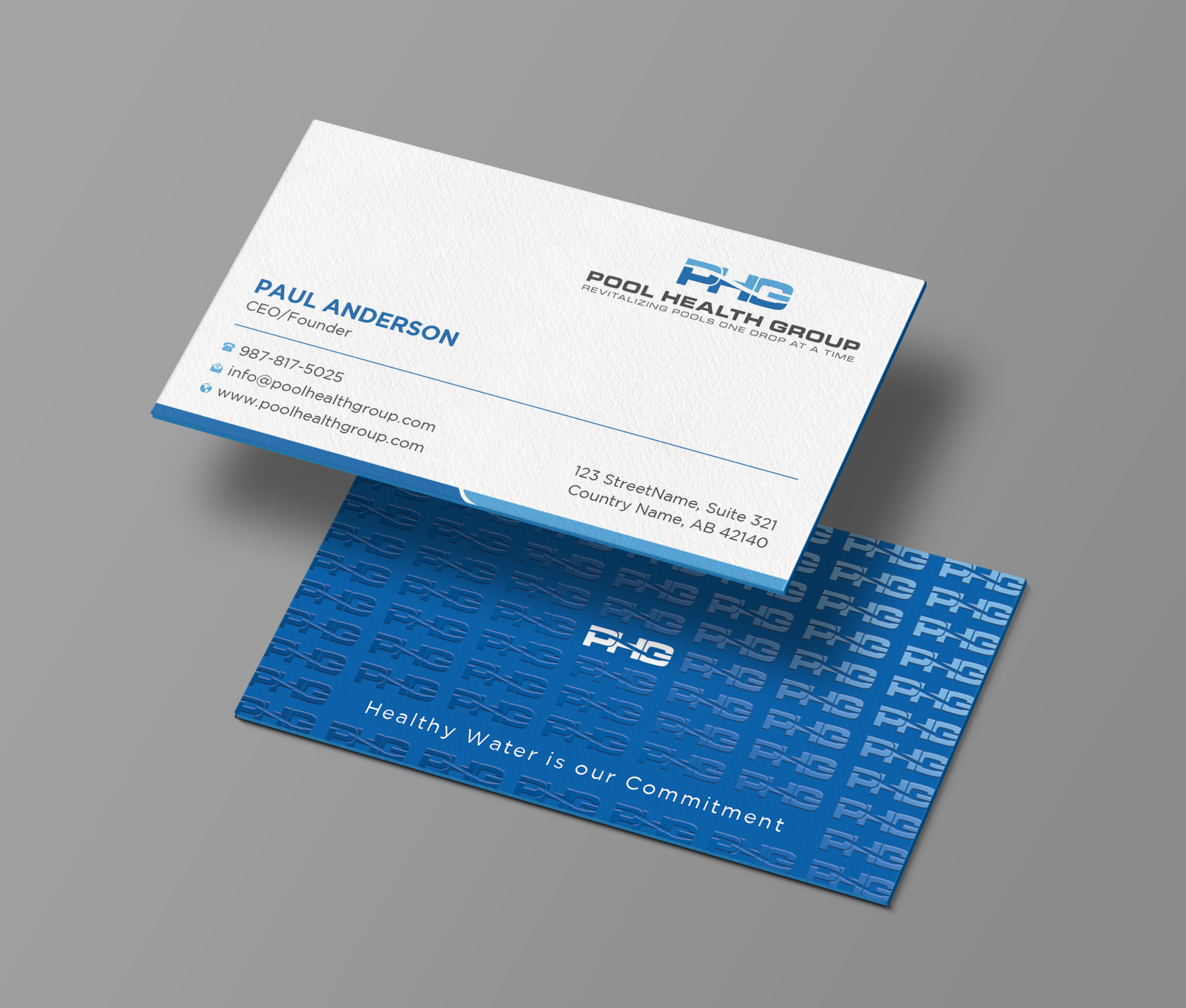 Visitenkarten-Design von Uttom 2 für Pool Health Group Inc | Design #32957484