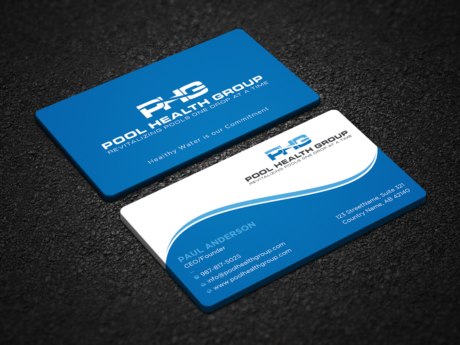 Visitenkarten-Design von Uttom 2 für Pool Health Group Inc | Design #32961186