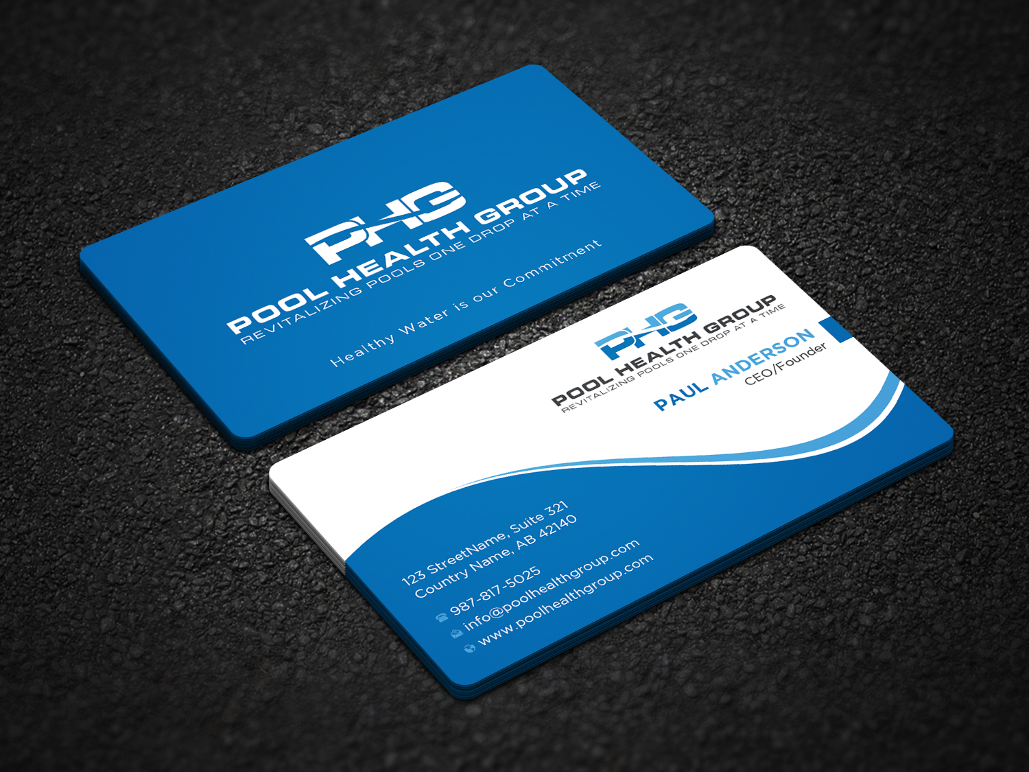 Visitenkarten-Design von Uttom 2 für Pool Health Group Inc | Design #32961188