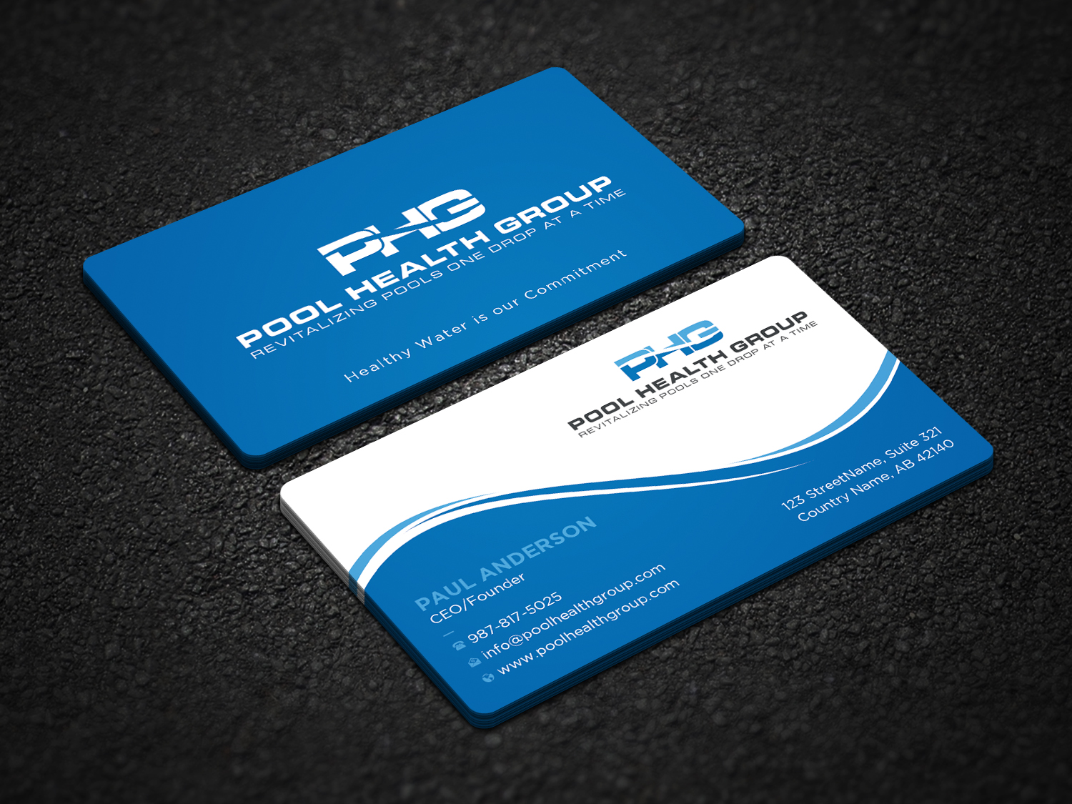 Visitenkarten-Design von Uttom 2 für Pool Health Group Inc | Design #32961189