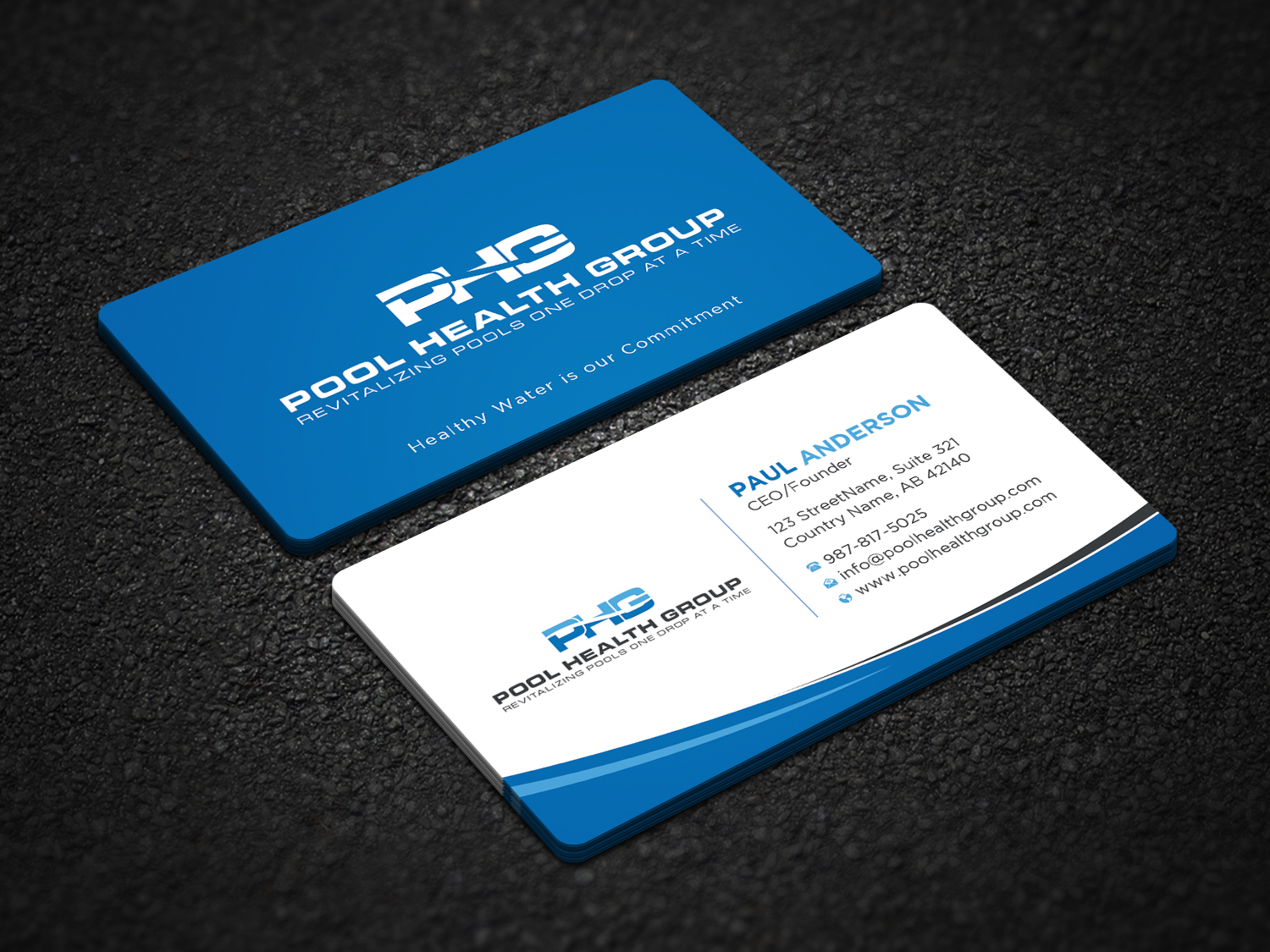 Visitenkarten-Design von Uttom 2 für Pool Health Group Inc | Design #32961195