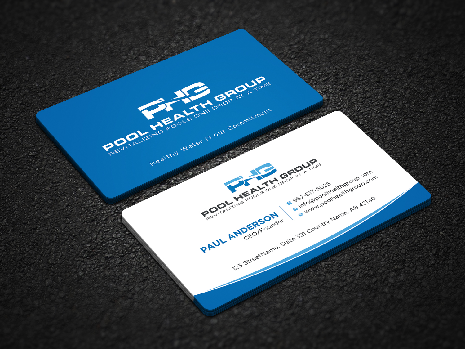 Visitenkarten-Design von Uttom 2 für Pool Health Group Inc | Design #32961196
