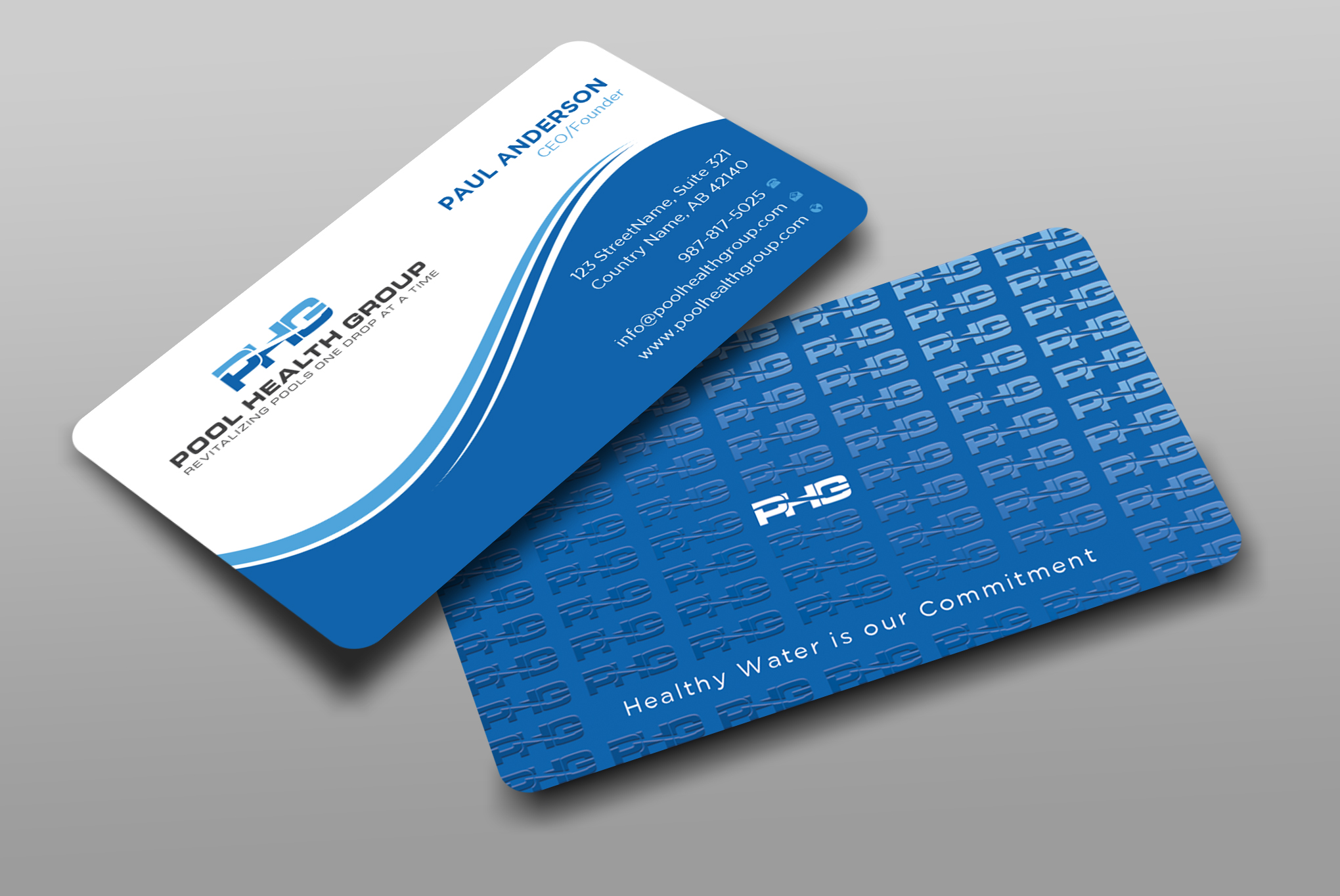 Visitenkarten-Design von Uttom 2 für Pool Health Group Inc | Design #32961198