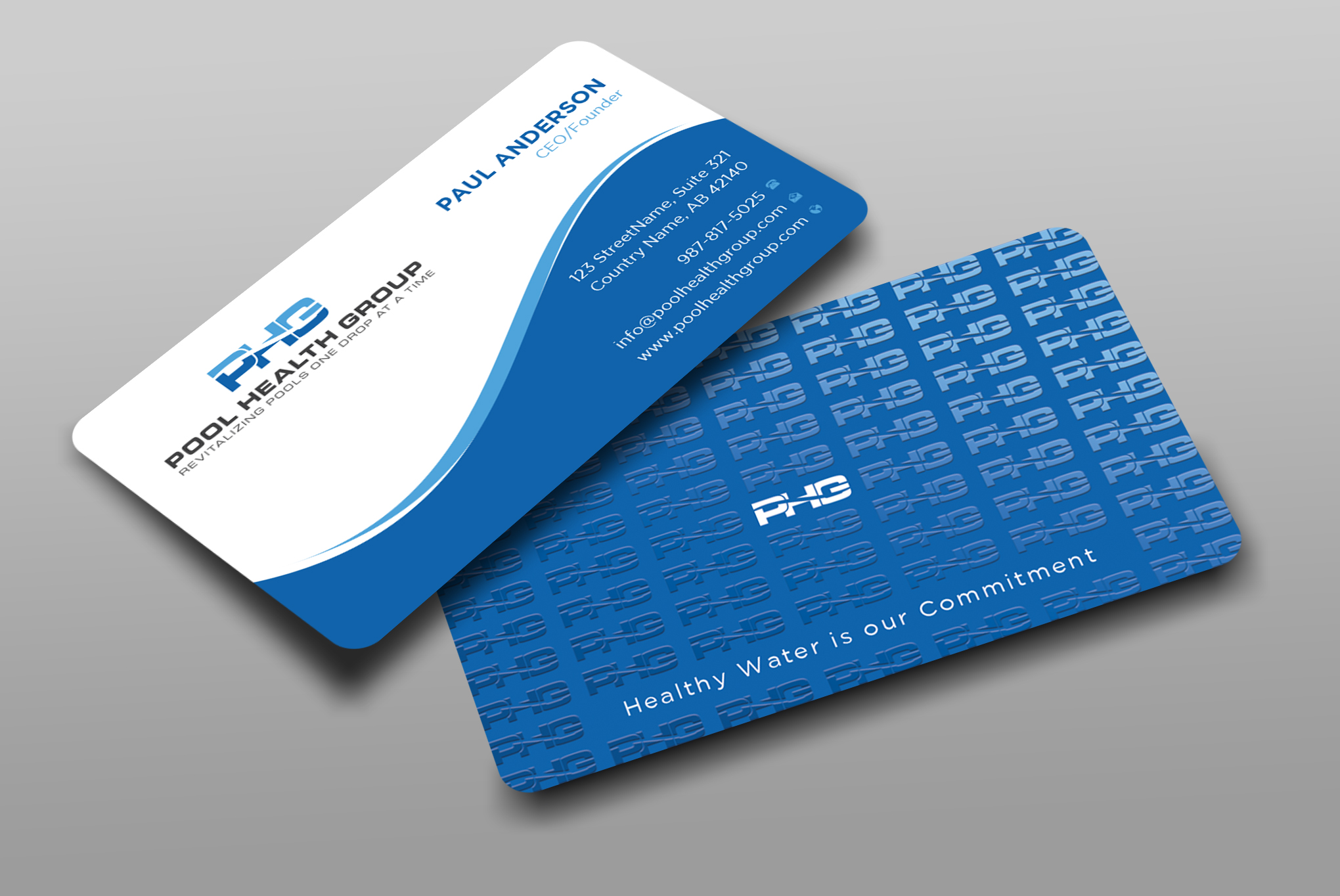Business Card Design by Uttom 2 for Pool Health Group Inc | Design #32961200