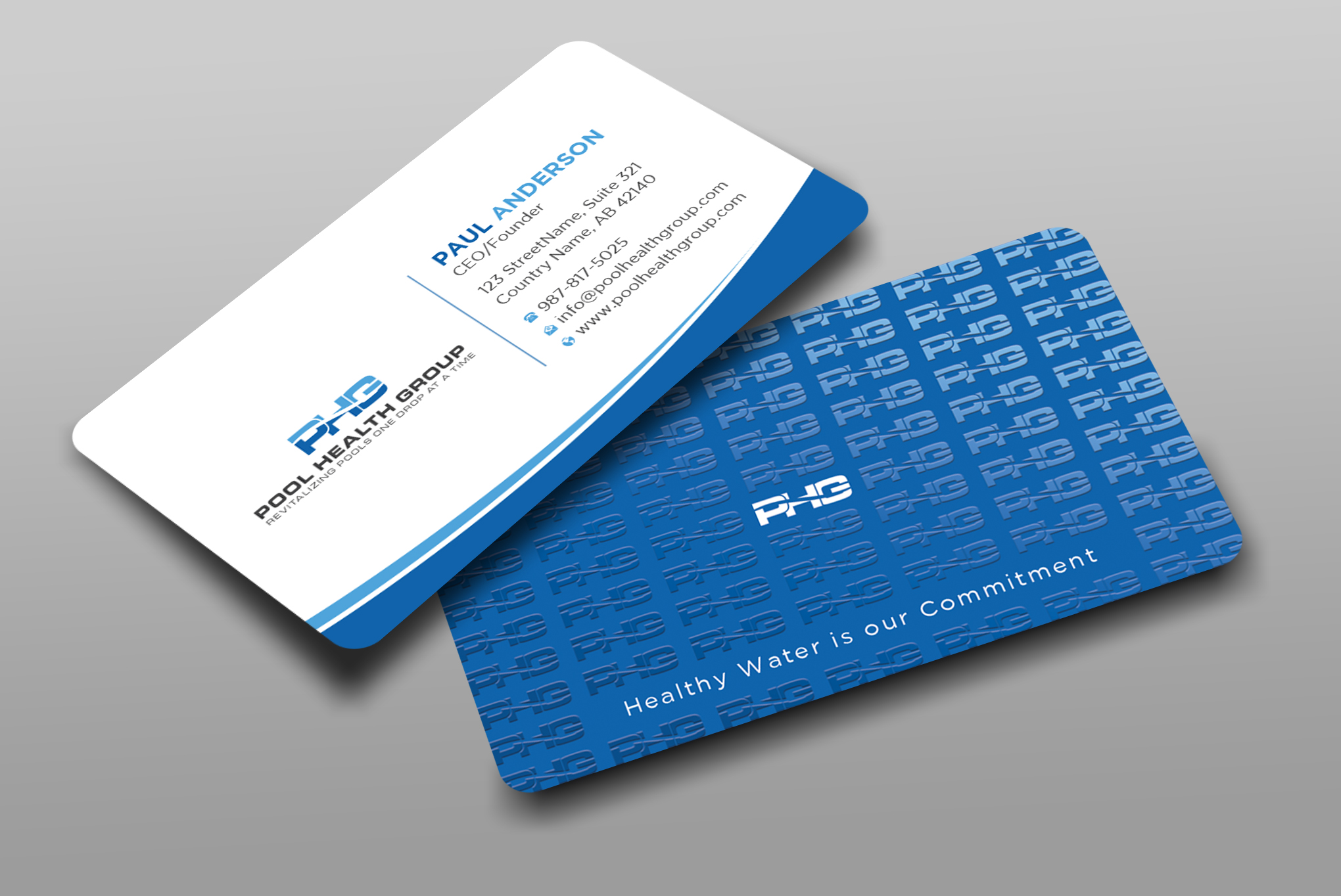 Diseño de Tarjeta de Presentación por Uttom 2 para Pool Health Group Inc | Diseño #32961208