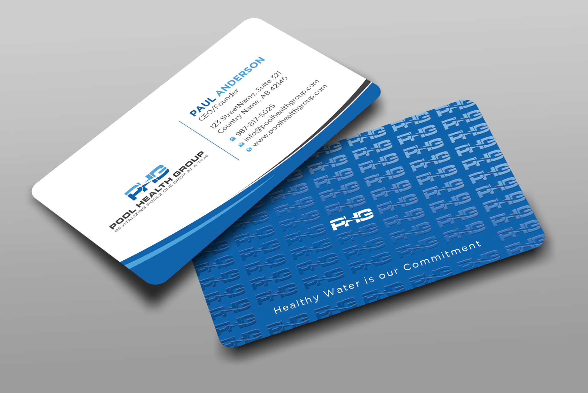 Visitenkarten-Design von Uttom 2 für Pool Health Group Inc | Design #32961209