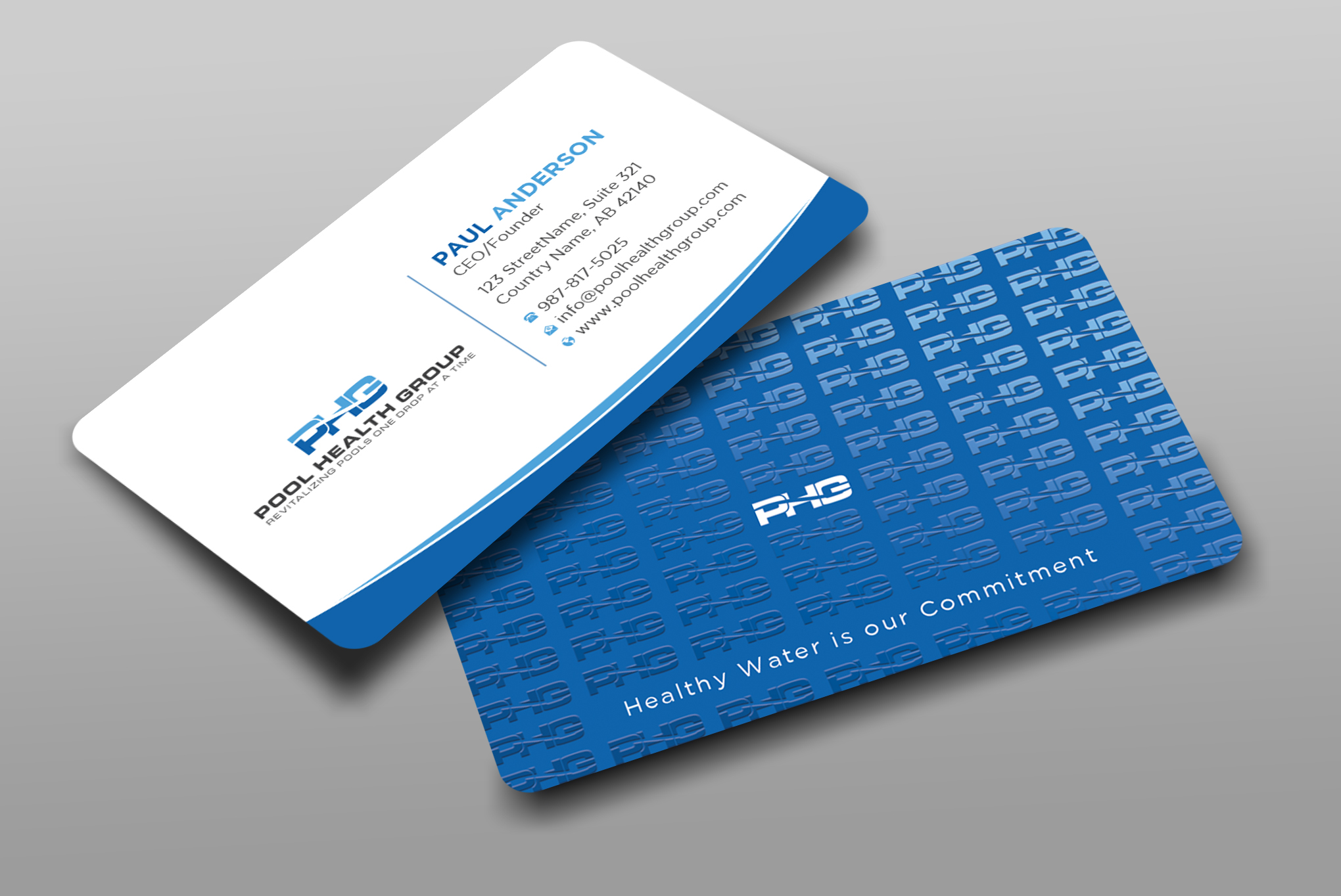 Visitenkarten-Design von Uttom 2 für Pool Health Group Inc | Design #32961210