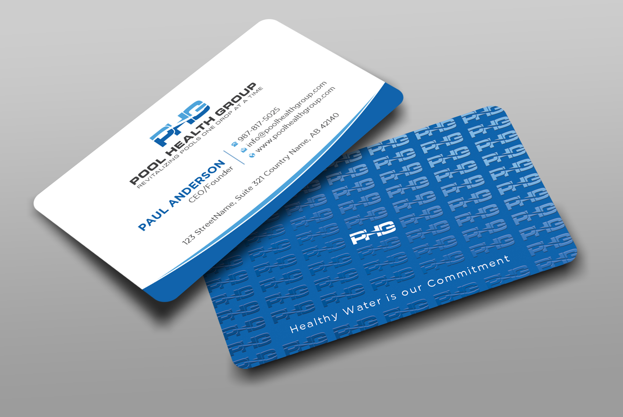 Visitenkarten-Design von Uttom 2 für Pool Health Group Inc | Design #32961211