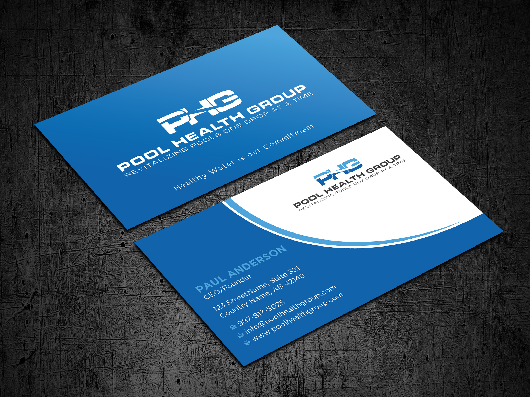 Visitenkarten-Design von Uttom 2 für Pool Health Group Inc | Design #32961216