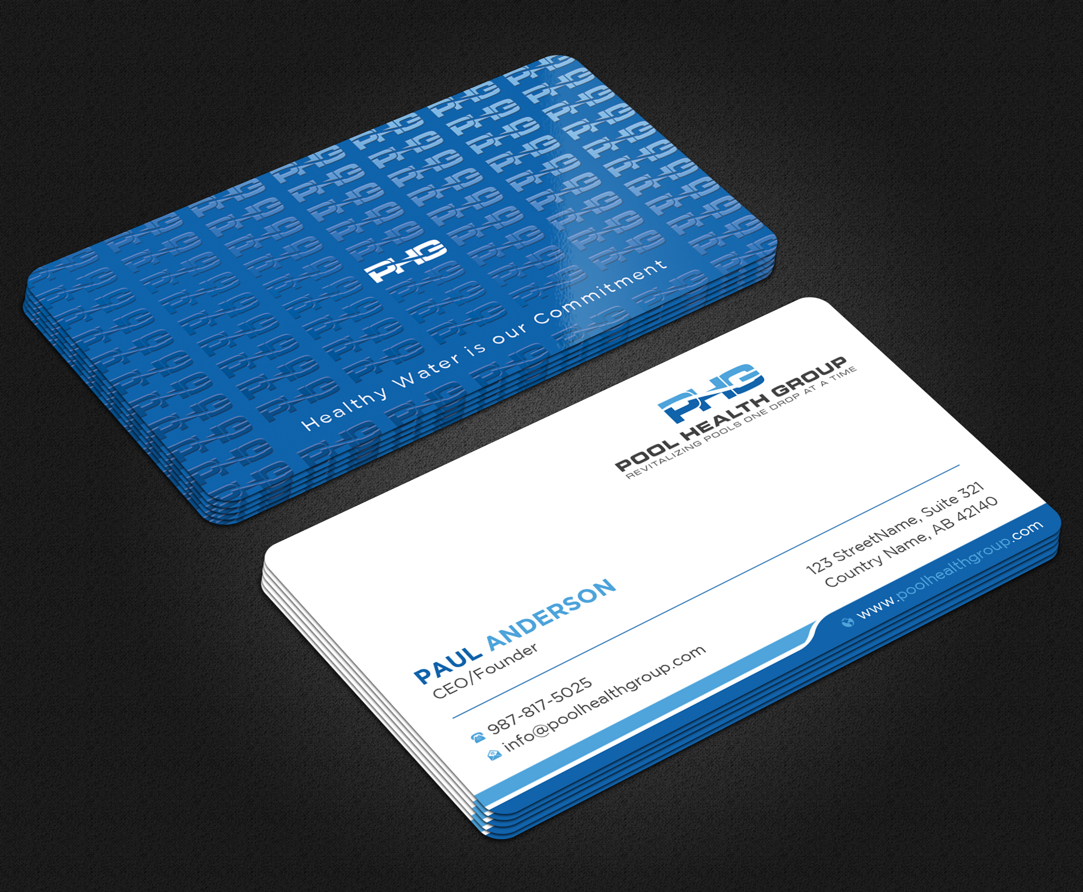 Business Card Design by Uttom 2 for Pool Health Group Inc | Design #32961275