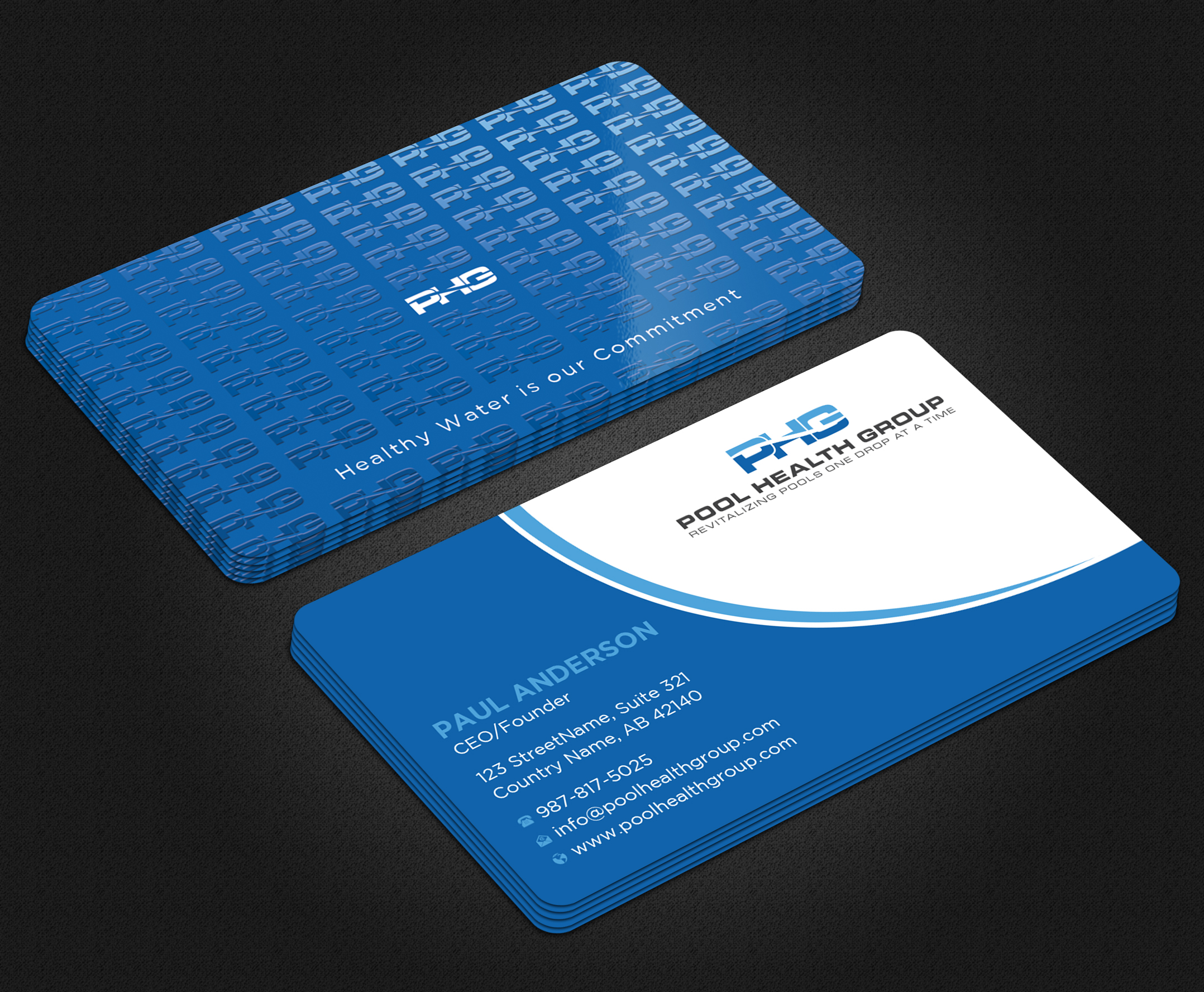 Visitenkarten-Design von Uttom 2 für Pool Health Group Inc | Design #32961276